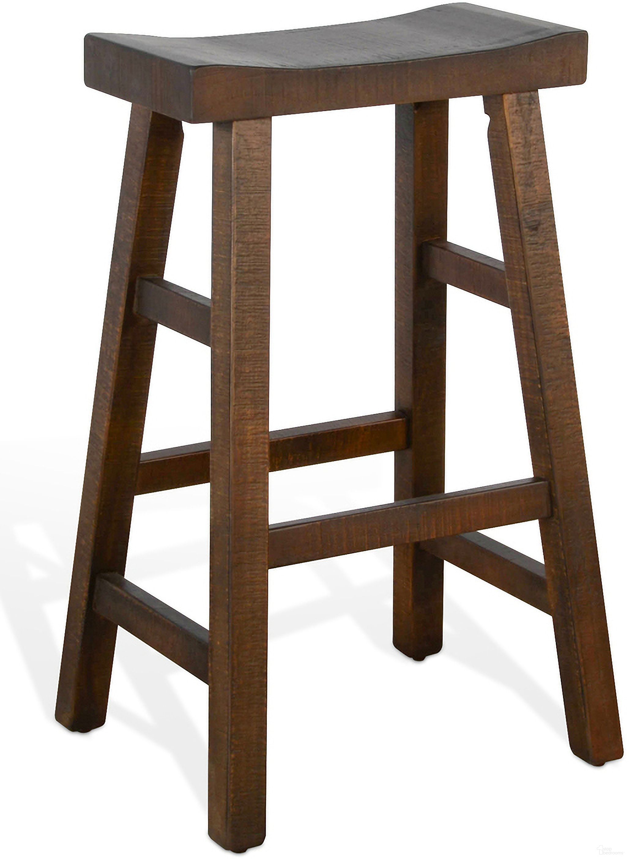 The appearance of Homestead Saddle Seat Barstool with Wood Seat Set of 2 In Tobacco designed by Sunny Designs in the modern / contemporary interior design. This tobacco piece of furniture was selected by 1StopBedrooms from Homestead Collection to add a touch of cosiness and style into your home. Sku: 1768TL-30. Material: Solid Wood.
