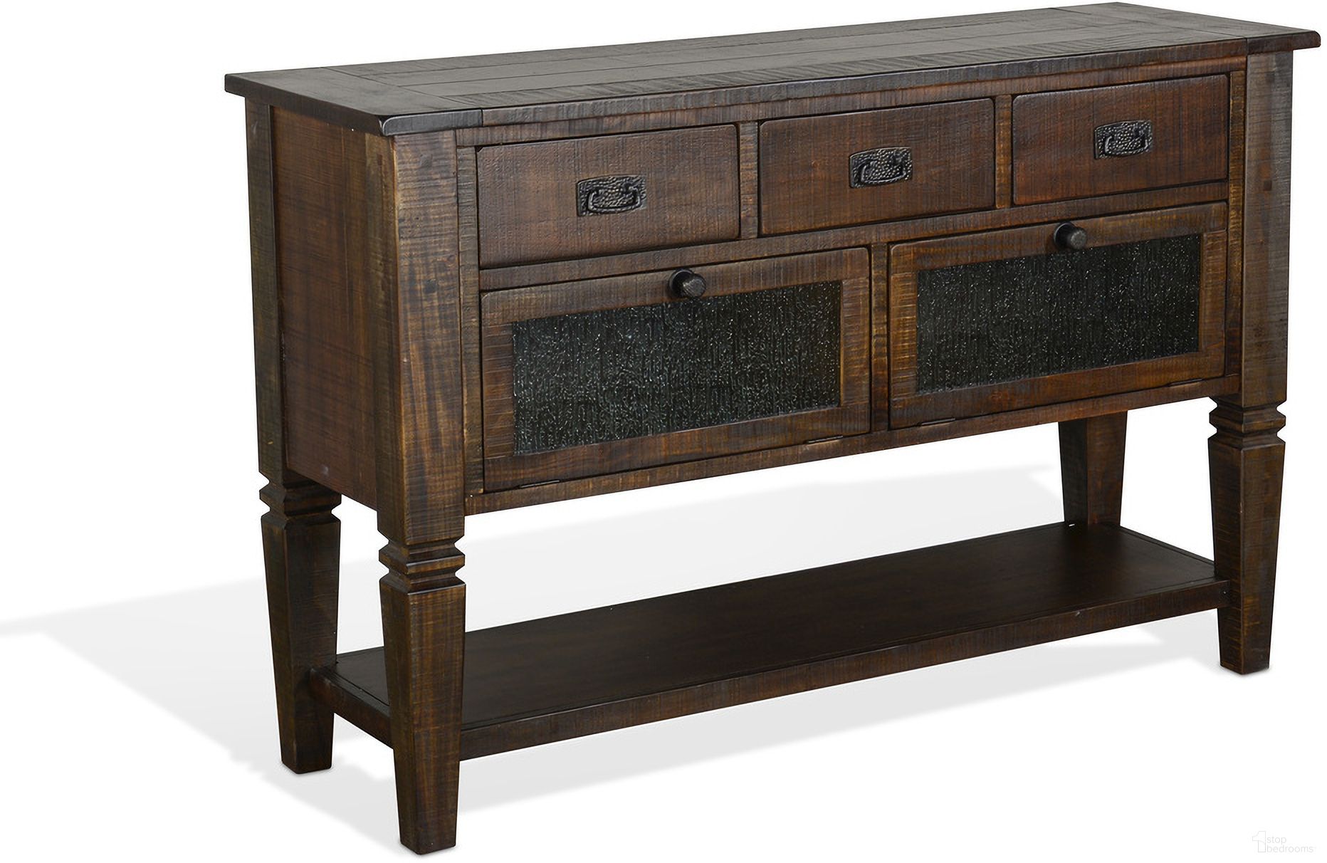 The appearance of Homestead Dark Brown Server designed by Sunny Designs in the transitional interior design. This tobacco piece of furniture was selected by 1StopBedrooms from Homestead Collection to add a touch of cosiness and style into your home. Sku: 1954TL2. Material: Solid Wood.