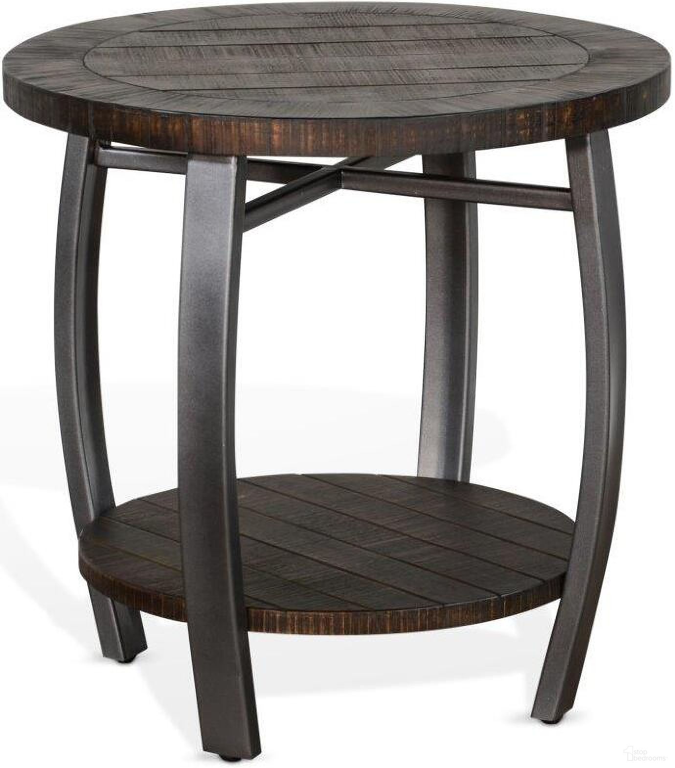The appearance of Homestead 24 Inch Mahogany Wood and Metal End Table In Dark Brown designed by Sunny Designs in the industrial interior design. This tobacco piece of furniture  was selected by 1StopBedrooms from Homestead Collection to add a touch of cosiness and style into your home. Sku: 3139TL-E. Material: Solid Wood.