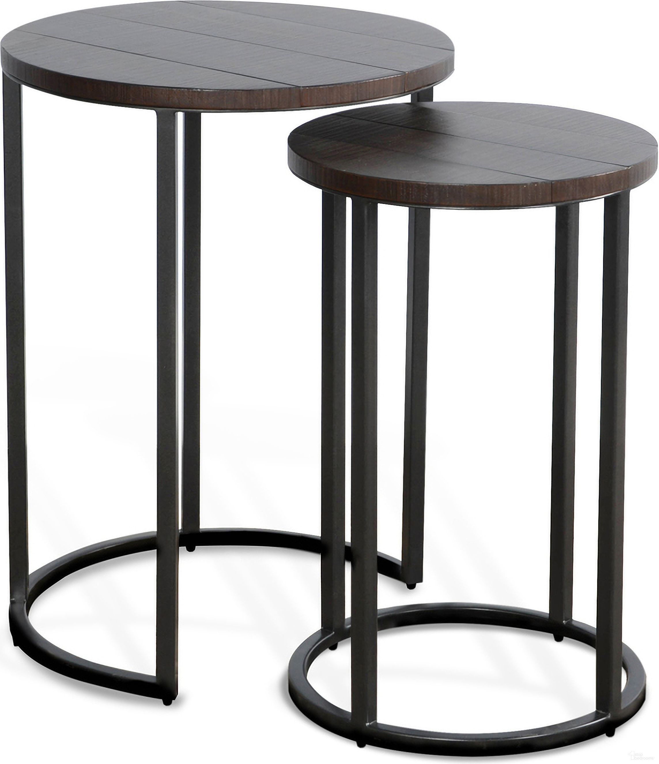 The appearance of Homestead Nesting Table Set In Dark Brown designed by Sunny Designs in the industrial interior design. This tobacco piece of furniture was selected by 1StopBedrooms from Homestead Collection to add a touch of cosiness and style into your home. Sku: 2089TL. Material: Solid Wood.