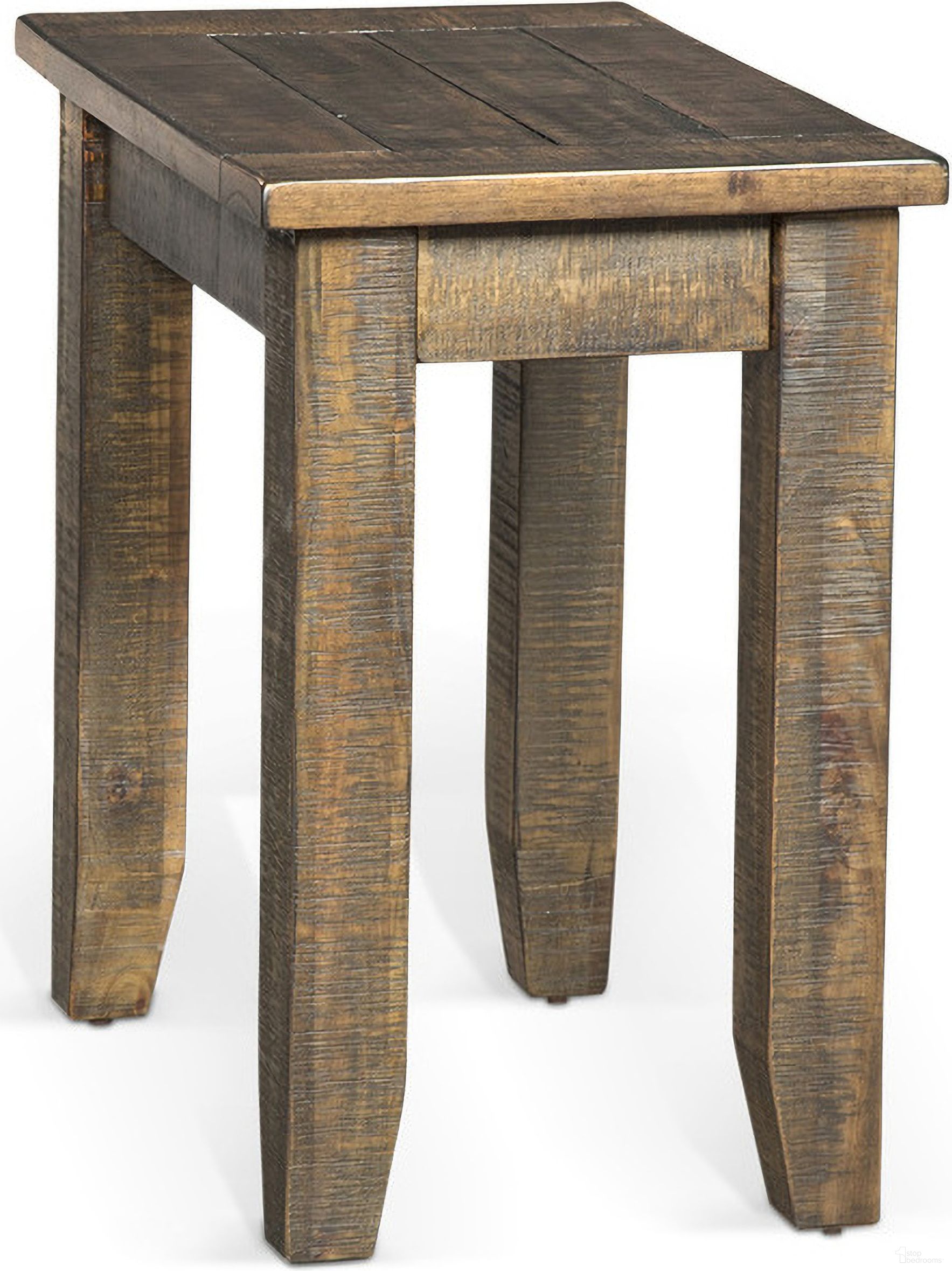 The appearance of Homestead Chair Side Table In Dark Brown designed by Sunny Designs in the traditional interior design. This tobacco piece of furniture was selected by 1StopBedrooms from Homestead Collection to add a touch of cosiness and style into your home. Sku: 3292TL-CS. Material: Solid Wood.