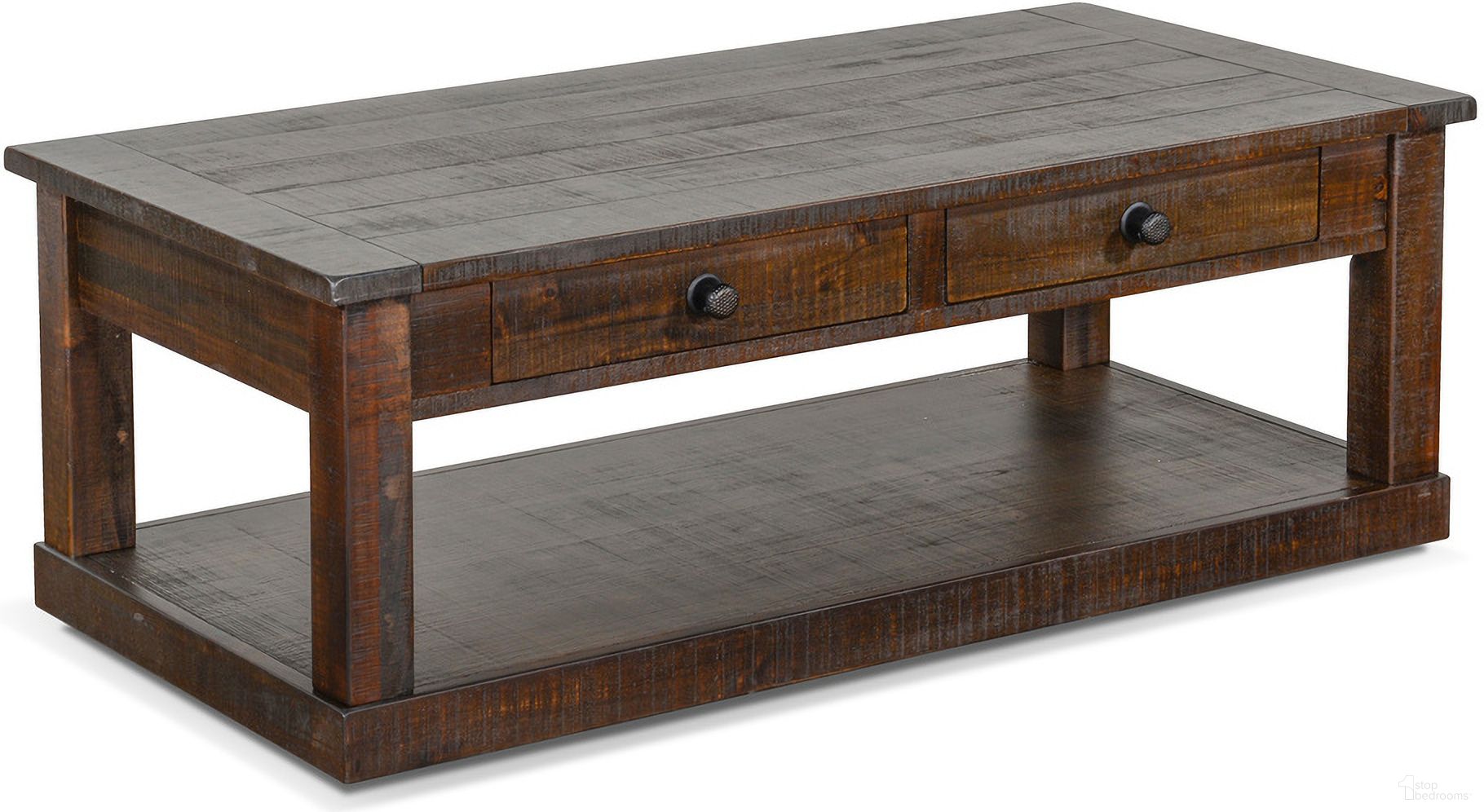 The appearance of Homestead Coffee Table with Casters In Dark Brown designed by Sunny Designs in the traditional interior design. This tobacco piece of furniture was selected by 1StopBedrooms from Homestead Collection to add a touch of cosiness and style into your home. Sku: 3292TL-C. Material: Solid Wood.