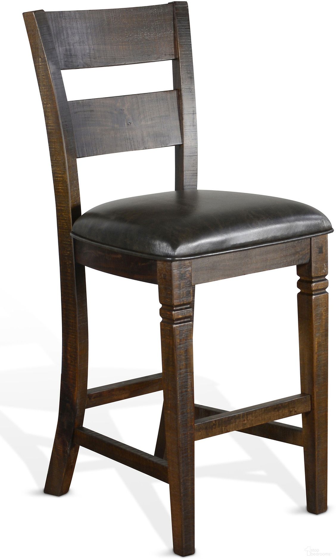 The appearance of Homestead Ladderback Barstool with Cushion Seat Set of 2 In Tobacco designed by Sunny Designs in the transitional interior design. This tobacco piece of furniture was selected by 1StopBedrooms from Homestead Collection to add a touch of cosiness and style into your home. Sku: 1429TL2-30. Material: Solid Wood.