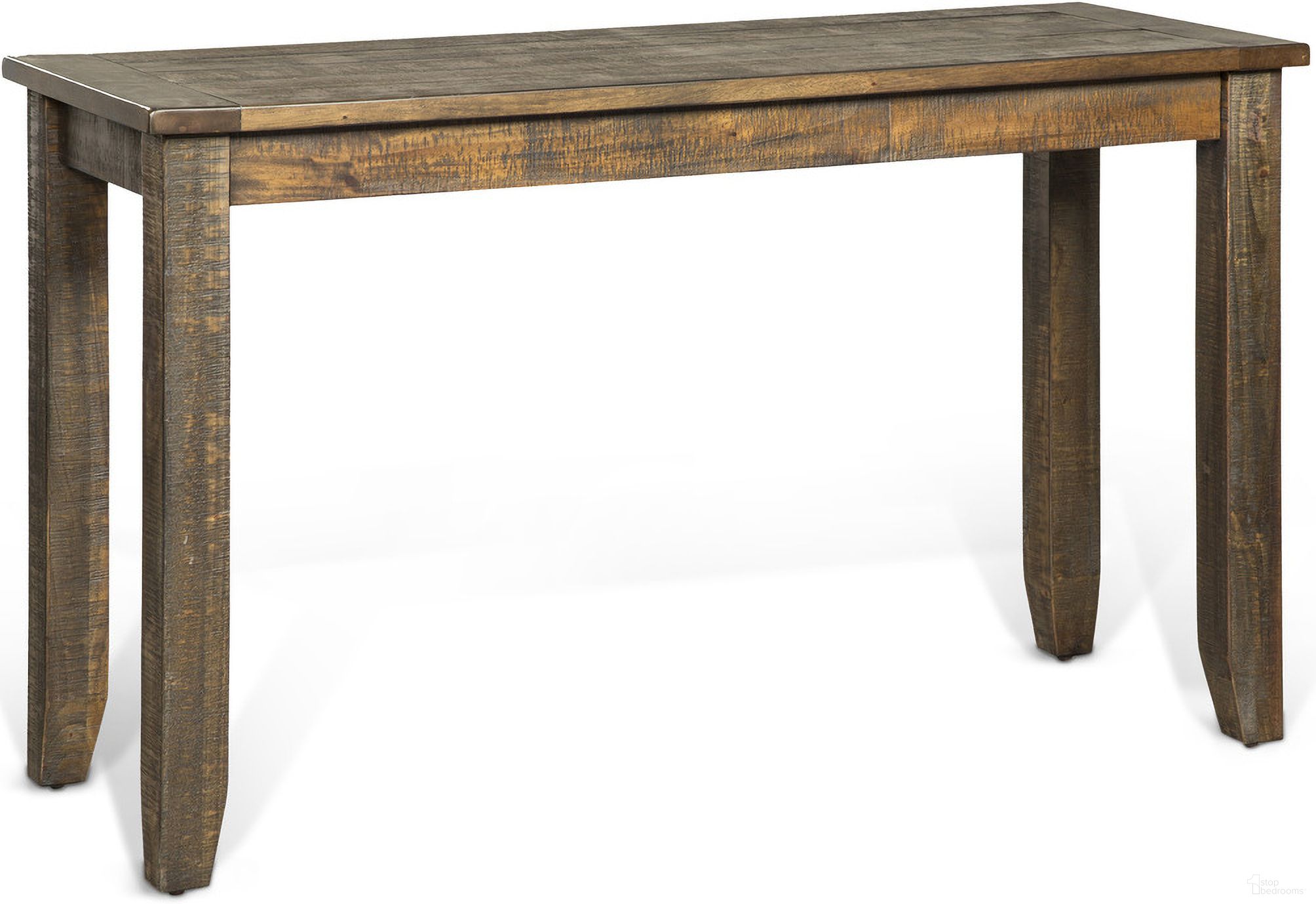 The appearance of Homestead Sofa Table In Dark Brown designed by Sunny Designs in the traditional interior design. This tobacco piece of furniture was selected by 1StopBedrooms from Homestead Collection to add a touch of cosiness and style into your home. Sku: 3292TL-S. Material: Solid Wood.