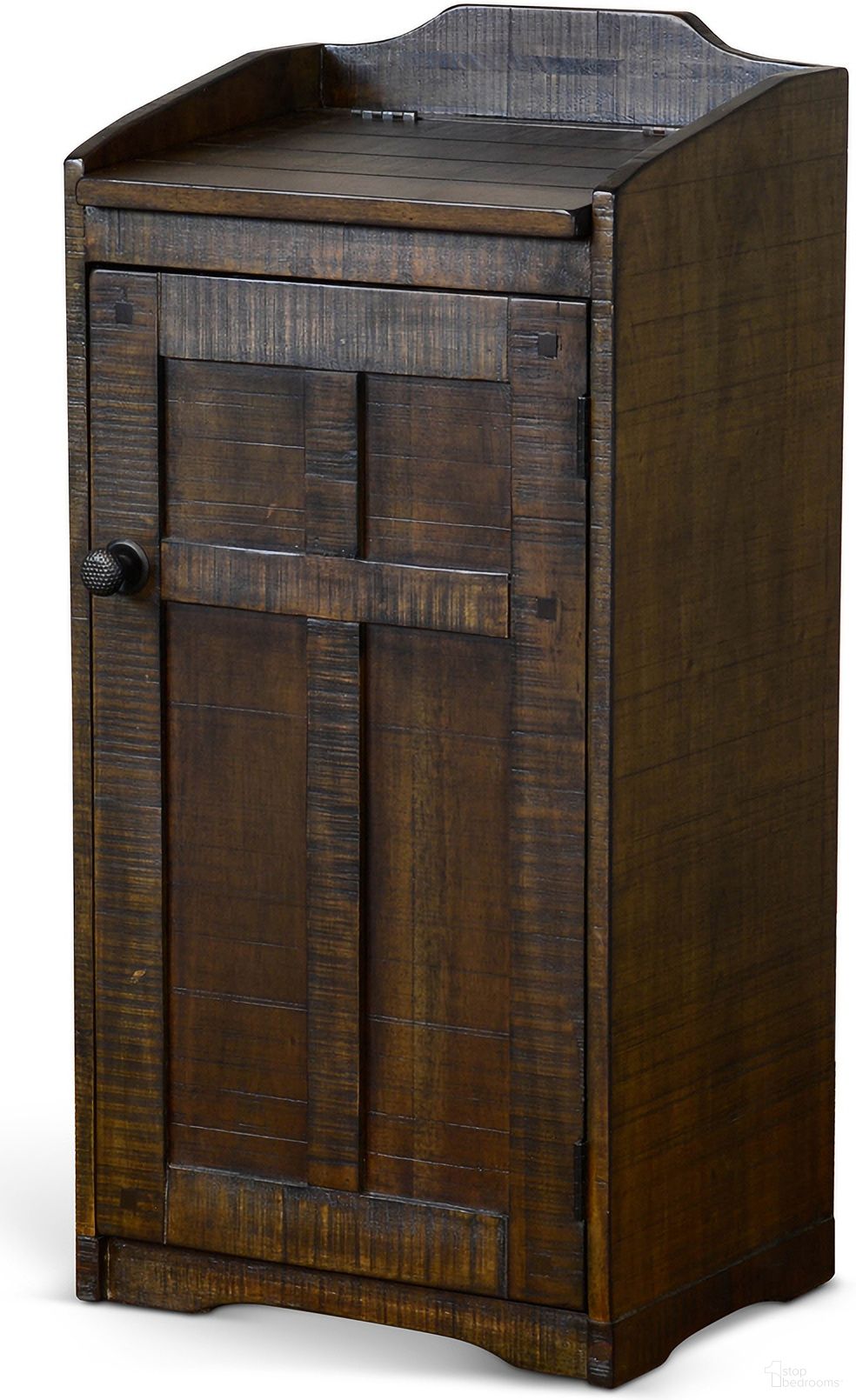 The appearance of Homestead Trash Box designed by Sunny Designs in the transitional interior design. This tobacco piece of furniture  was selected by 1StopBedrooms from Homestead Collection to add a touch of cosiness and style into your home. Sku: 2110TL. Material: Solid Wood.