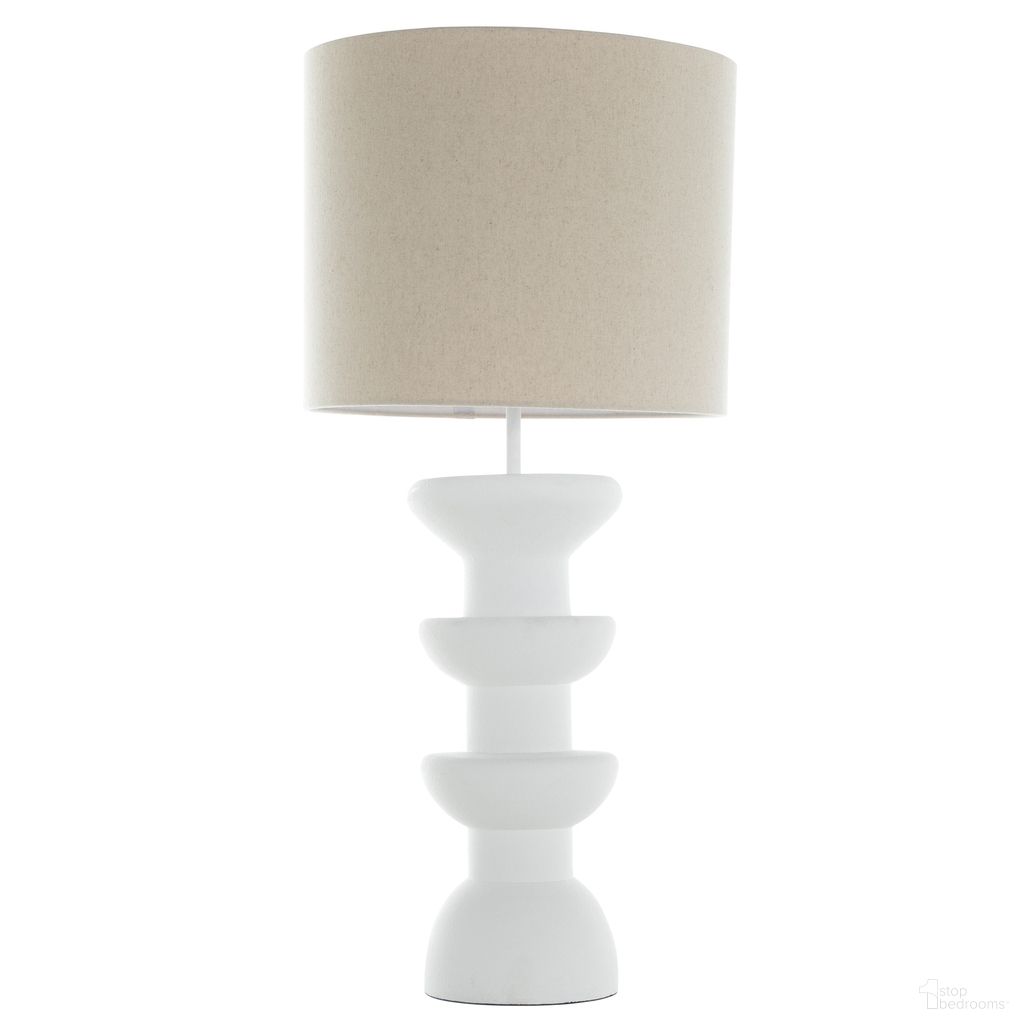 Honu Table Lamp In Plaster White and Natural