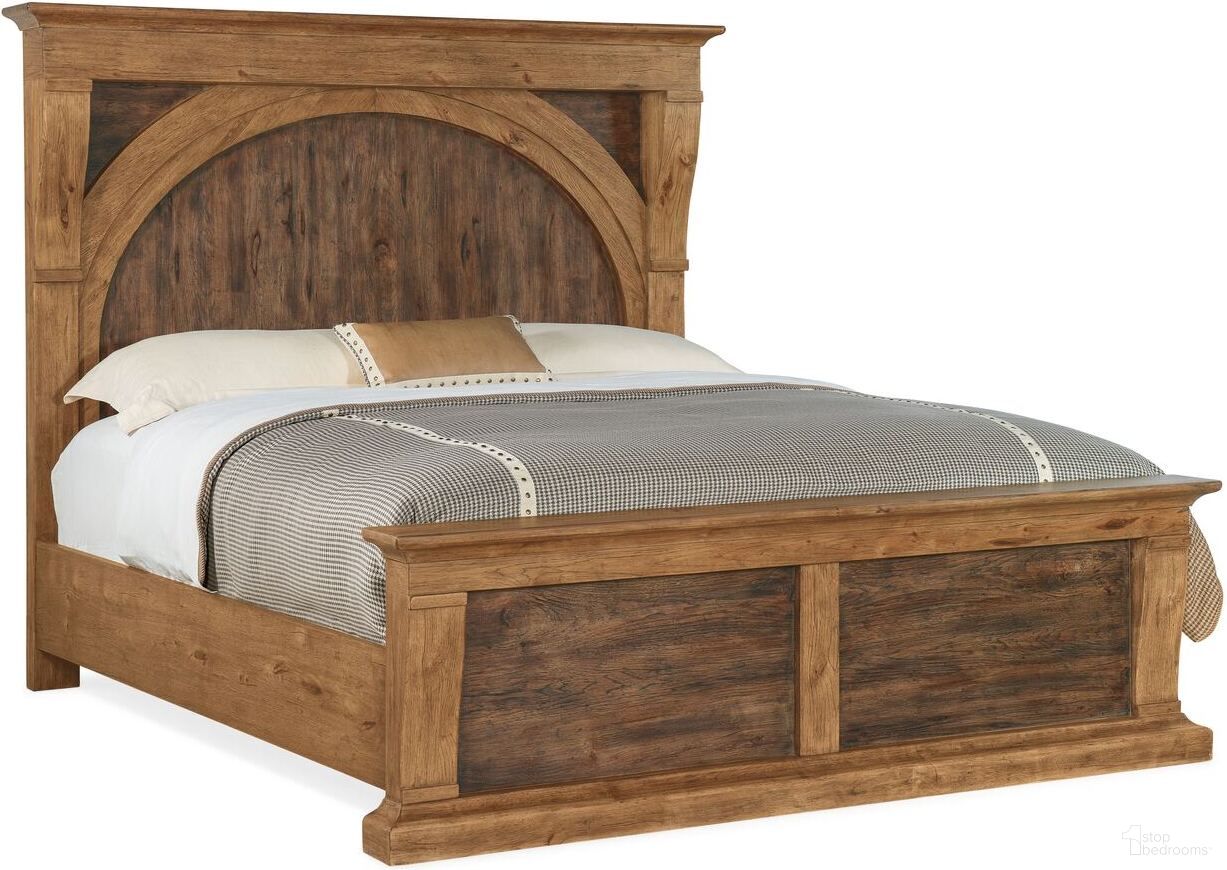 The appearance of Hooker Furniture Big Sky California King Corbel Bed In Medium Wood designed by Hooker in the transitional interior design. This medium wood piece of furniture was selected by 1StopBedrooms from Big Sky Collection to add a touch of cosiness and style into your home. Sku: 6700-90363-80;6700-90367-80;6700-90368-80. Bed Type: Panel Bed. Bed Size: California King. Material: Hickory.
