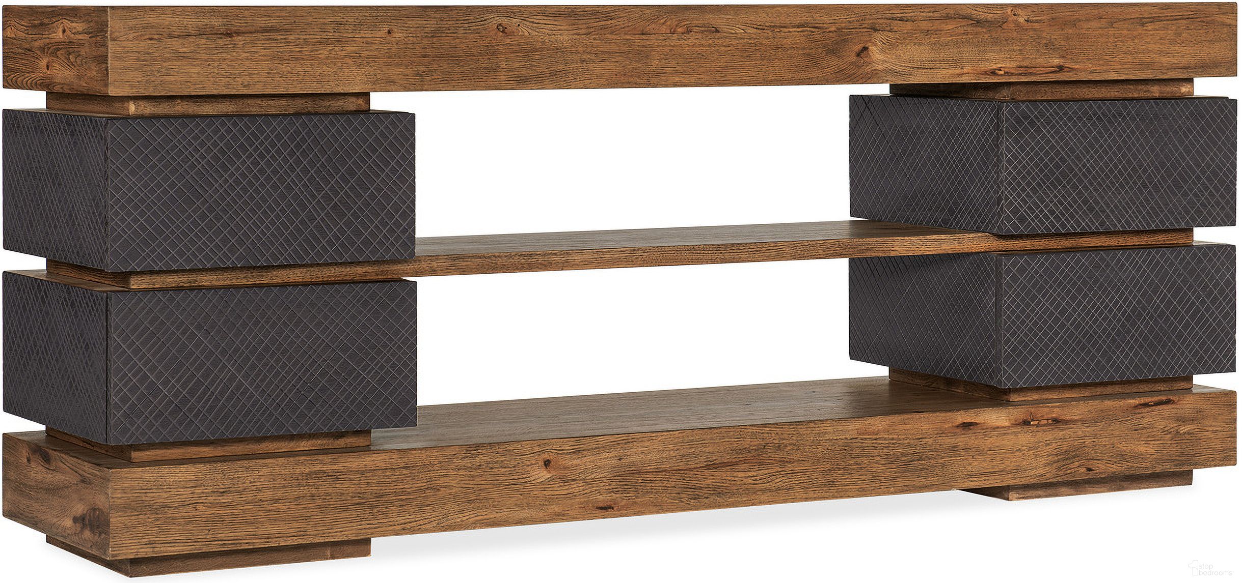 The appearance of Hooker Furniture Big Sky Entertainment Console In Gray designed by Hooker in the transitional interior design. This gray piece of furniture was selected by 1StopBedrooms from Big Sky Collection to add a touch of cosiness and style into your home. Sku: 6700-55480-80. Material: Hickory.