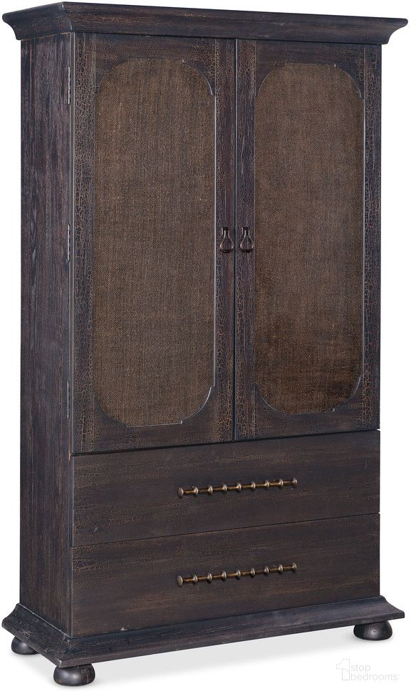 The appearance of Hooker Furniture Big Sky Small Wardrobe In Black designed by Hooker in the transitional interior design. This black piece of furniture was selected by 1StopBedrooms from Big Sky Collection to add a touch of cosiness and style into your home. Sku: 6700-90213-98. Material: Hickory.