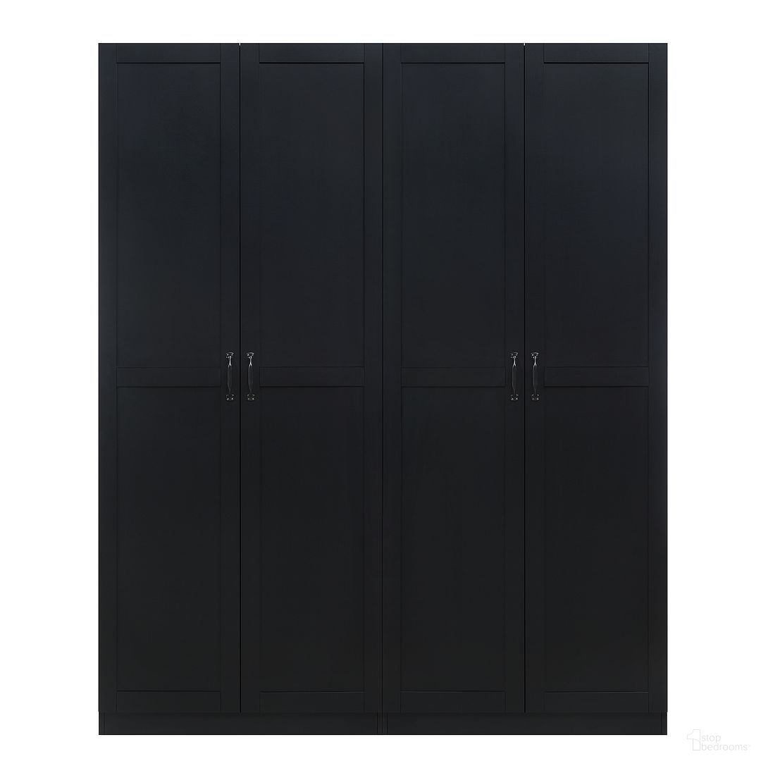 Hopkins Storage Closet with 7 Shelves Set of 2 In Black