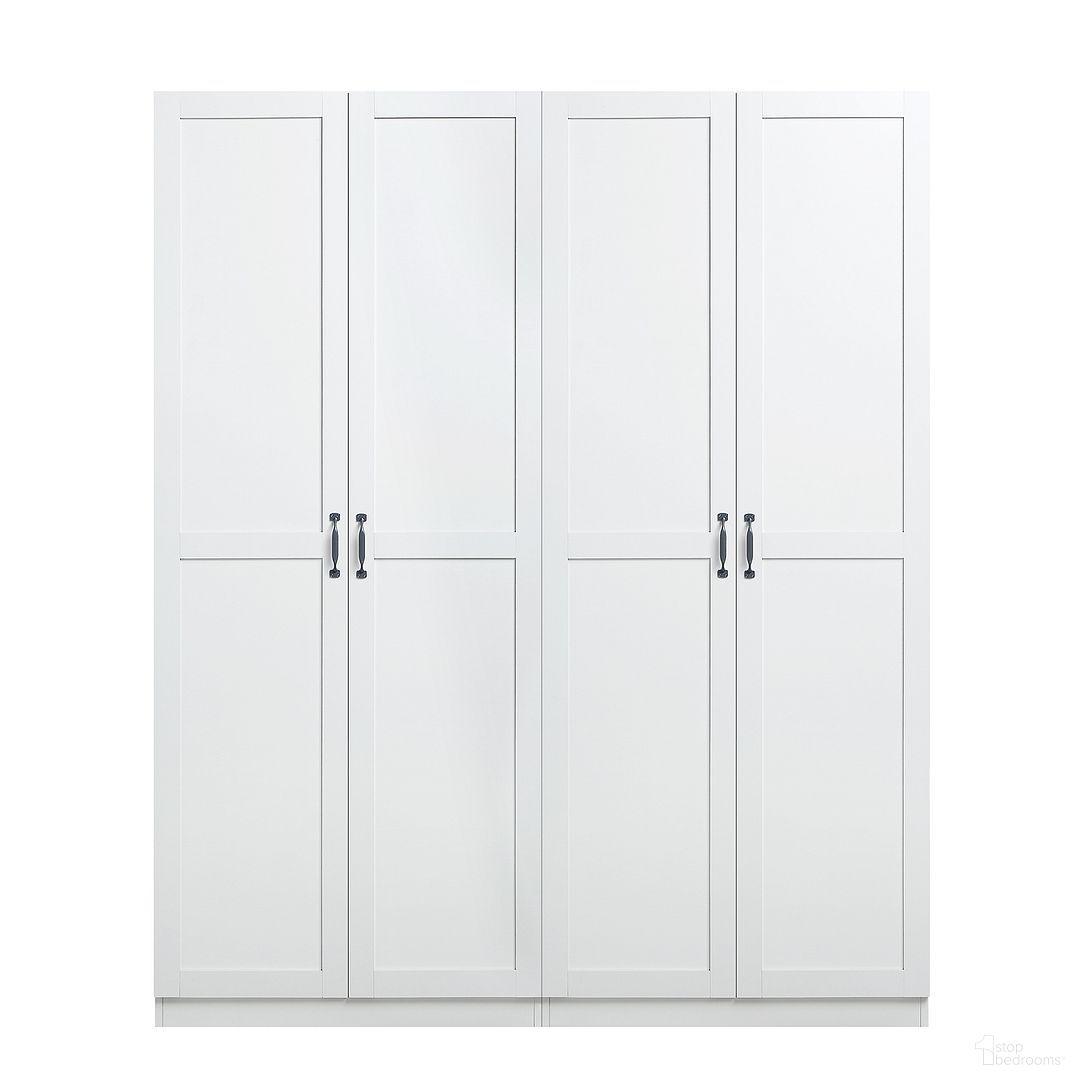 Hopkins Storage Closet with 7 Shelves Set of 2 In White