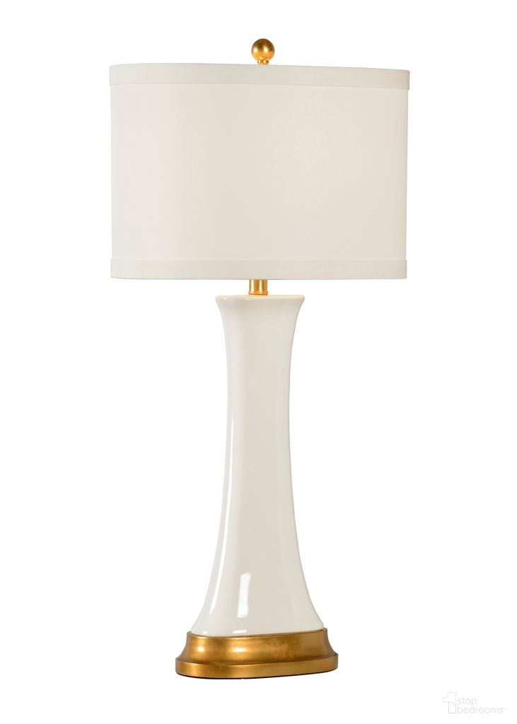 Hopper Lamp In White and Cream