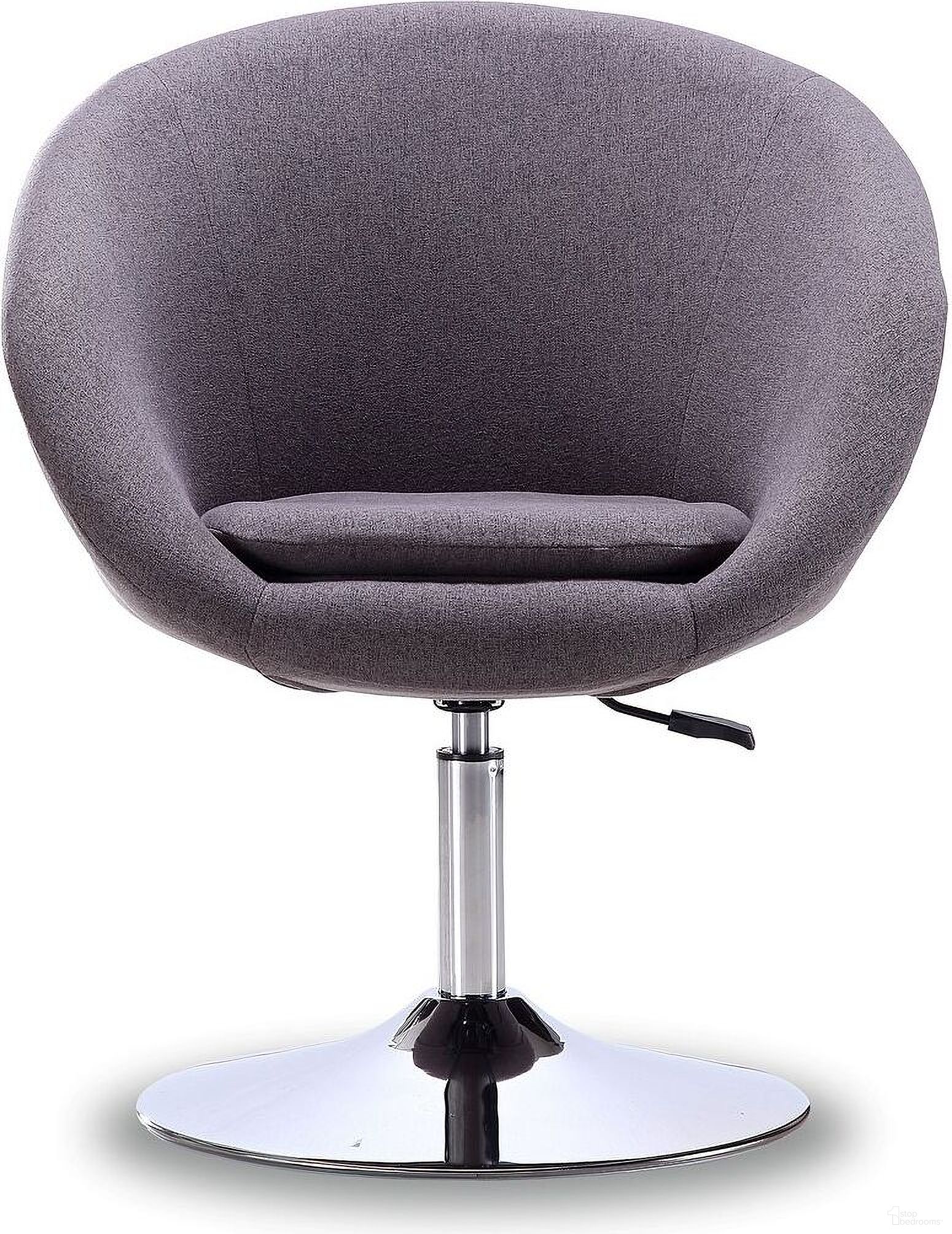 Hopper Swivel Adjustable Height Chair in Grey and Polished Chrome