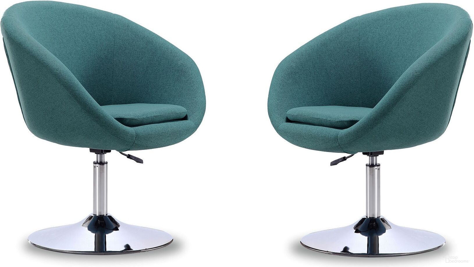 The appearance of Hopper Swivel Adjustable Height Chair in Sky Blue and Polished Chrome (Set of 2) designed by Manhattan Comfort in the modern / contemporary interior design. This sky blue piece of furniture was selected by 1StopBedrooms from Hopper Collection to add a touch of cosiness and style into your home. Sku: AC036-SB;AC036-SB. Material: Metal.