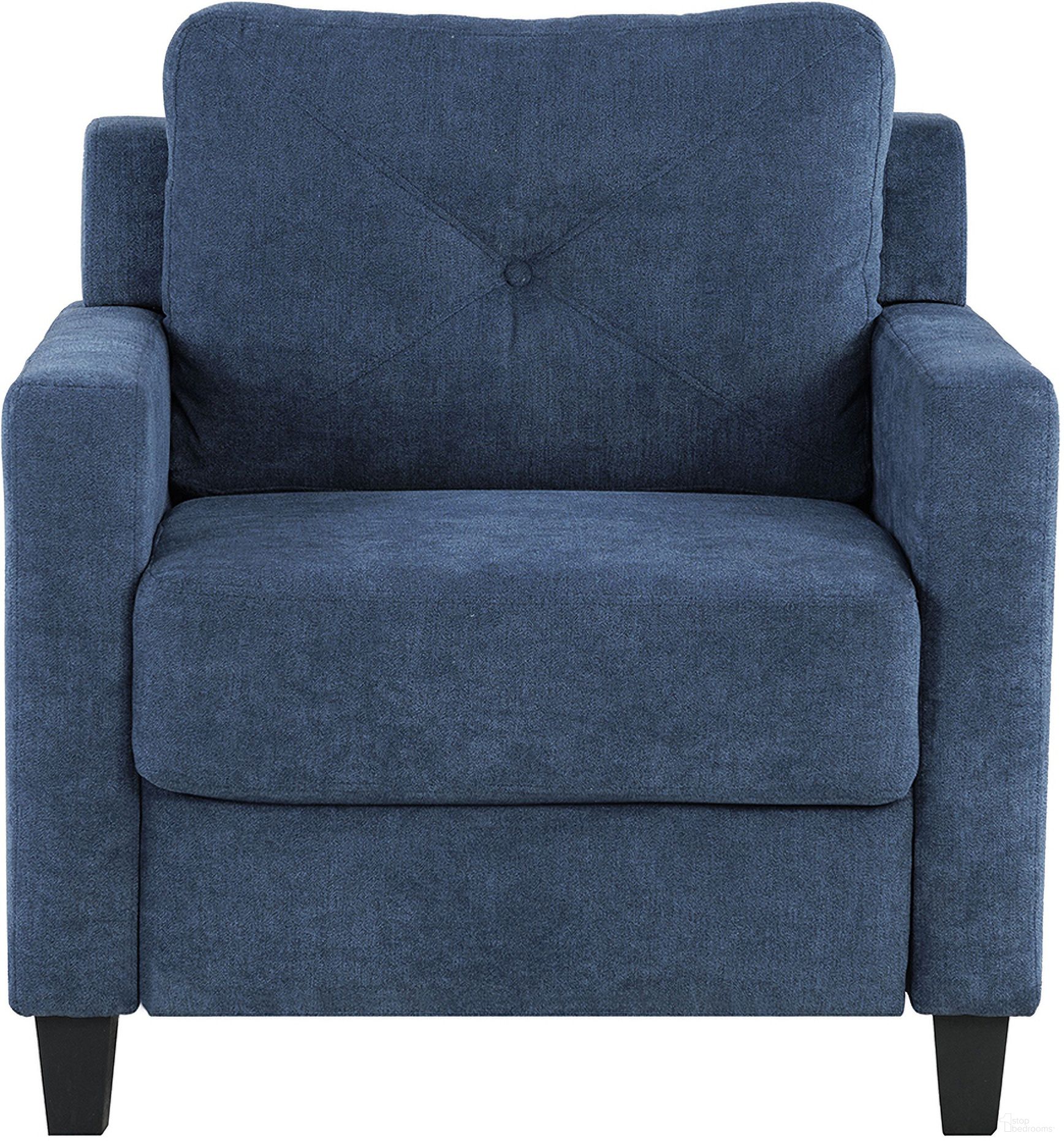 The appearance of Horatio Chair In Navy Chenille designed by ACME in the transitional interior design. This navy chenille piece of furniture was selected by 1StopBedrooms from Horatio Collection to add a touch of cosiness and style into your home. Sku: LV02519. Material: Wood.