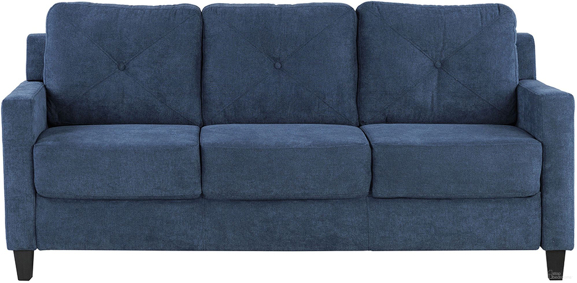 The appearance of Horatio Sofa In Navy Chenille designed by ACME in the transitional interior design. This navy chenille piece of furniture was selected by 1StopBedrooms from Horatio Collection to add a touch of cosiness and style into your home. Sku: LV02517. Material: Wood.