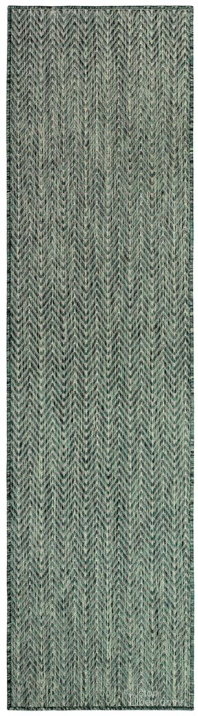 Horizon 2' x 6' Indoor Outdoor Modern Rug In Green