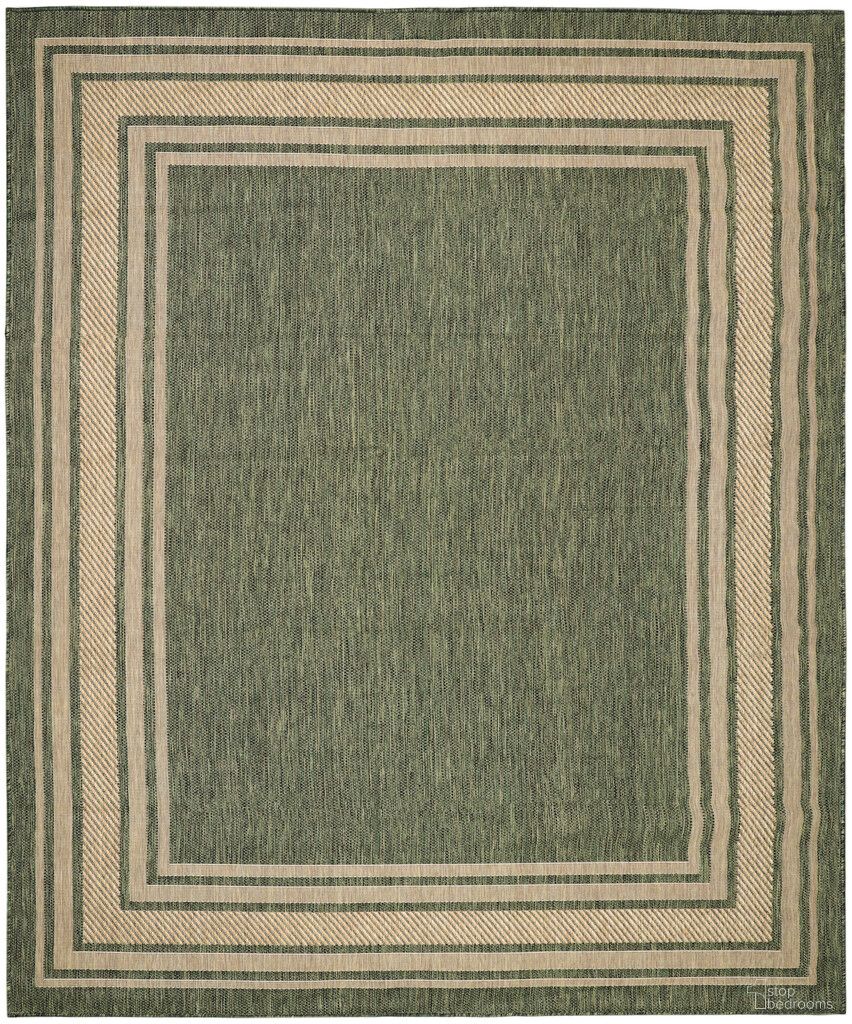 Horizon 9' x 12' Indoor Outdoor Modern Rug In Green