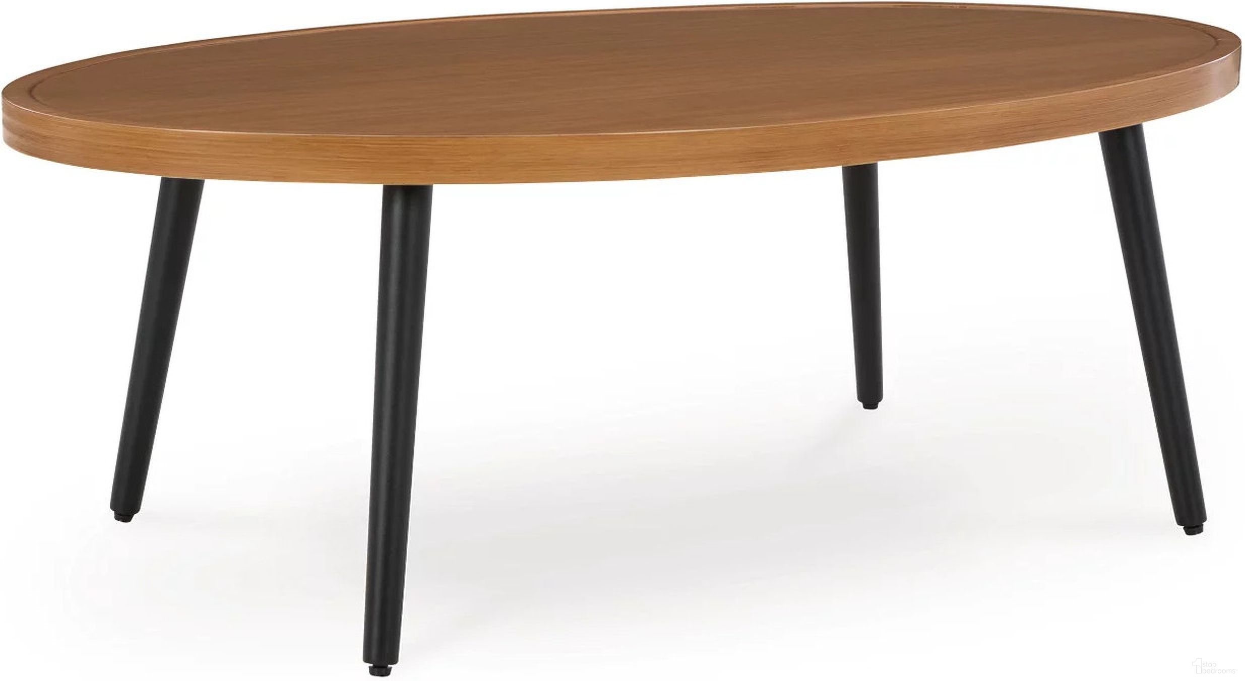 The appearance of Horizon Hall Outdoor Coffee Table In Two-tone Brown designed by Signature Design by Ashley in the transitional interior design. This two-tone brown piece of furniture was selected by 1StopBedrooms from Horizon Hall Collection to add a touch of cosiness and style into your home. Sku: P572-701. Table Top Shape: Oval. Material: Stainless Steel.