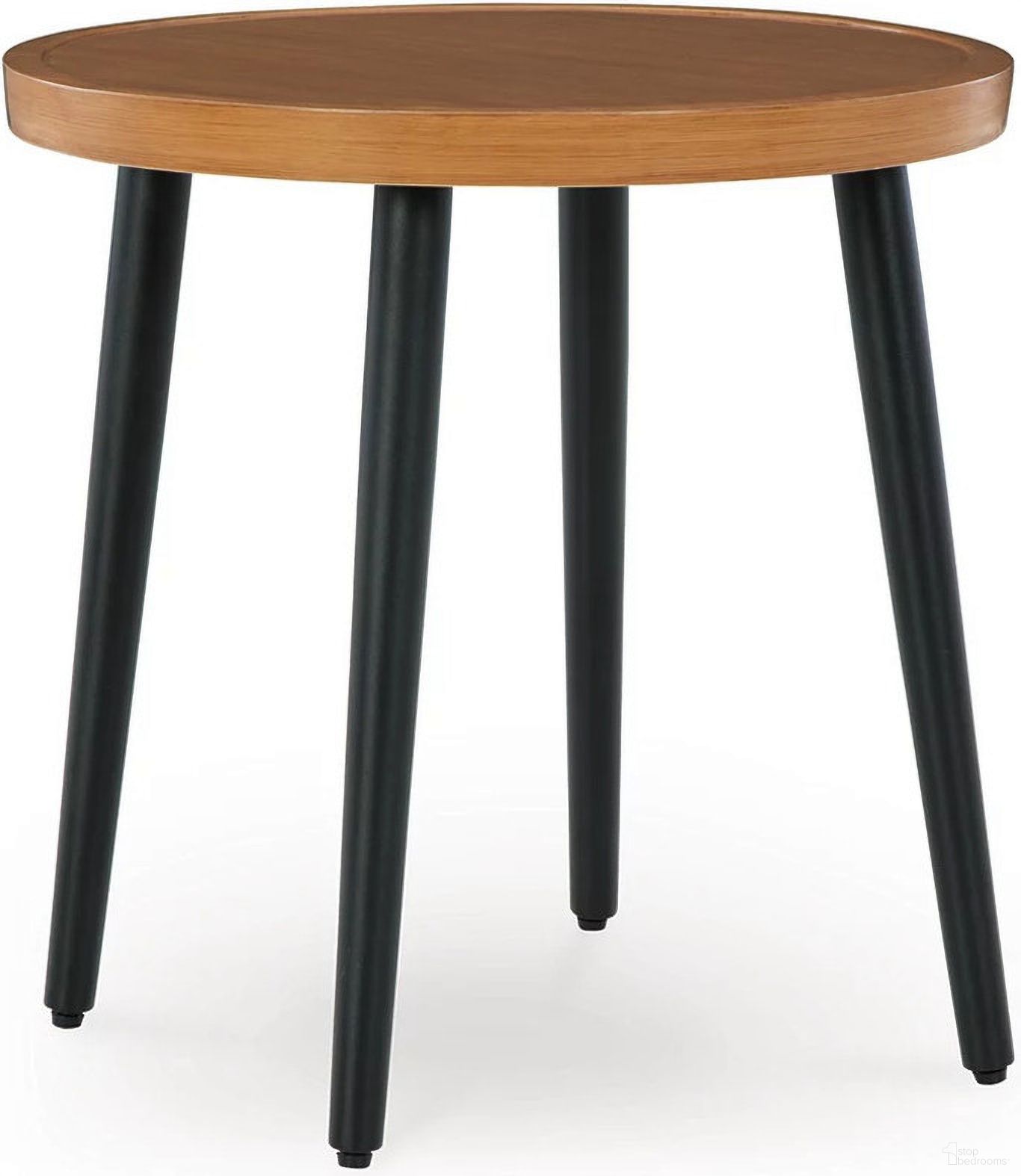 The appearance of Horizon Hall Outdoor End Table In Two-tone Brown designed by Signature Design by Ashley in the transitional interior design. This two-tone brown piece of furniture was selected by 1StopBedrooms from Horizon Hall Collection to add a touch of cosiness and style into your home. Sku: P572-706. Table Top Shape: Round. Material: Metal.