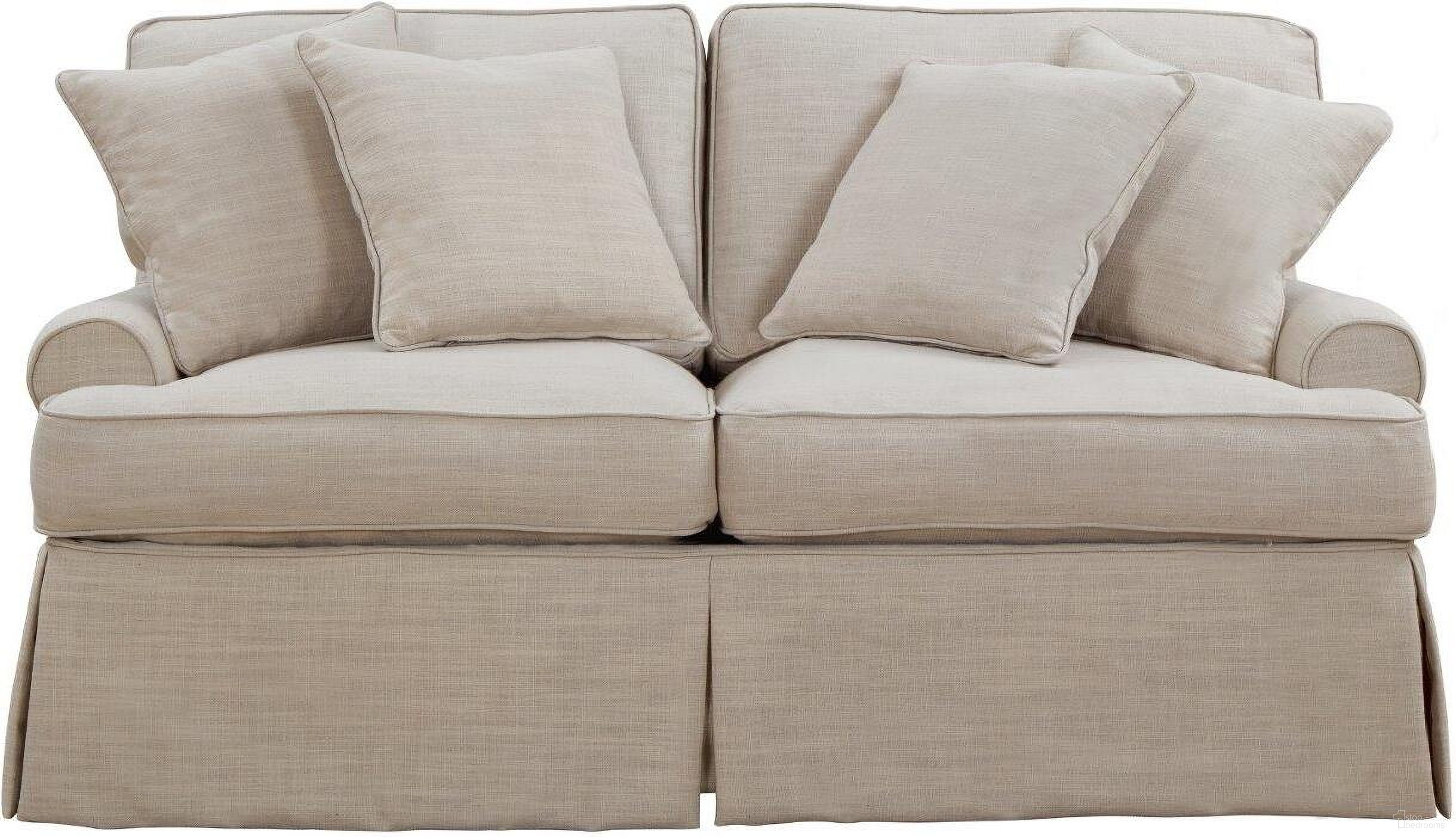 Horizon Linen T-Cushion Slipcovered Loveseat