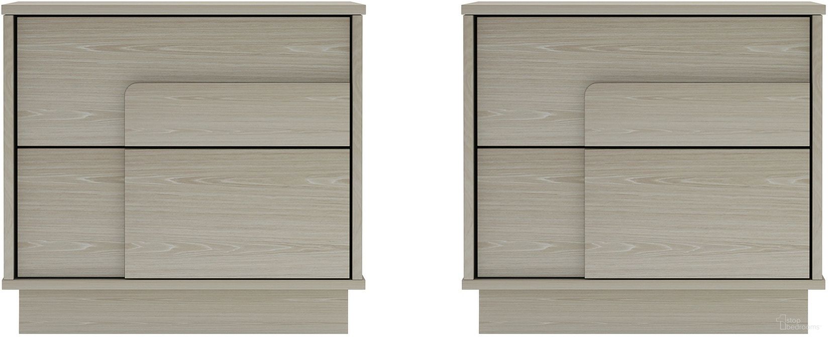 Horizon Nightstand Set of 2 In Whitewashed Oak