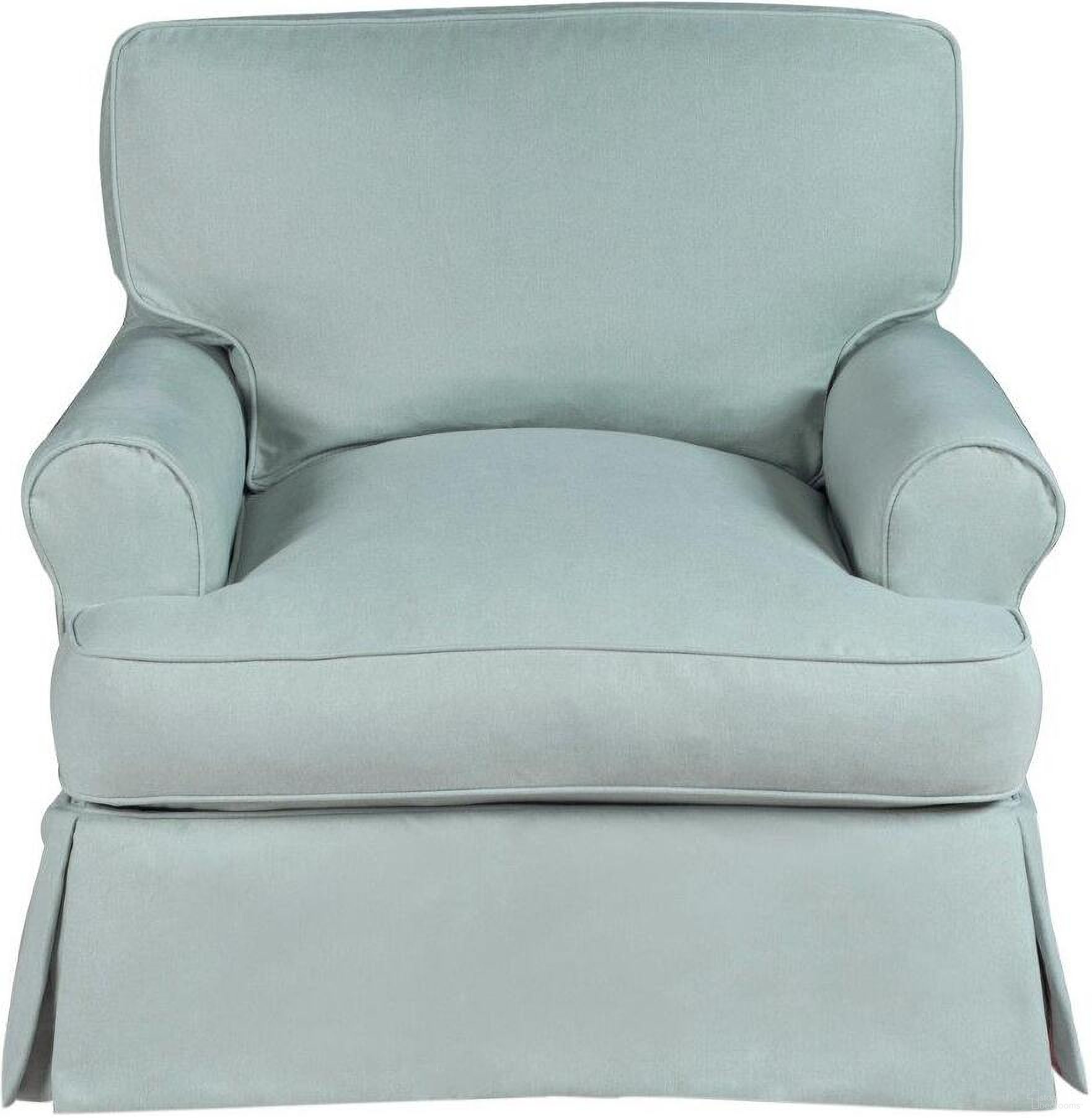 Horizon Ocean Blue Slipcovered T-Cushion Chair