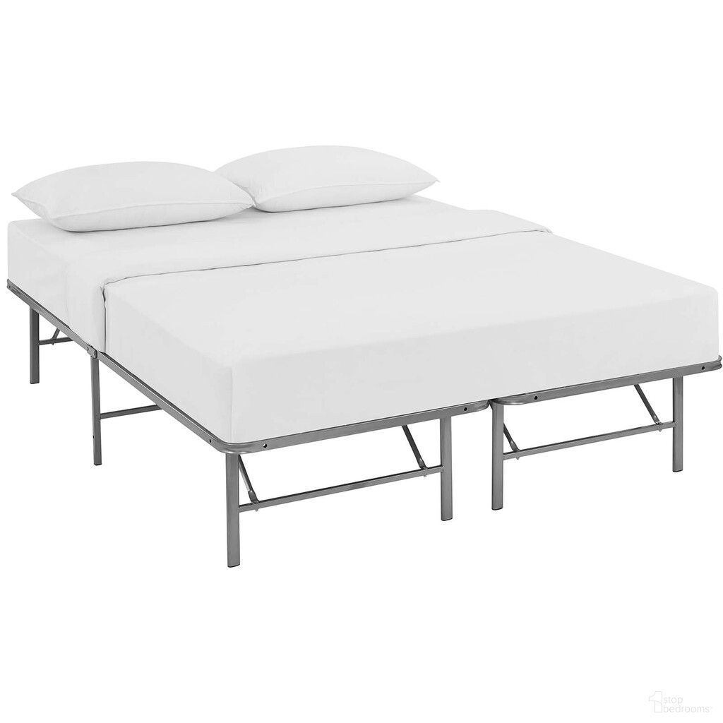 The appearance of Horizon Queen Stainless Steel Bed Frame In Silver designed by Modway in the modern / contemporary interior design. This silver piece of furniture  was selected by 1StopBedrooms from Horizon Collection to add a touch of cosiness and style into your home. Sku: MOD-5429-SLV. Material: Steel. Bed Size: Queen.