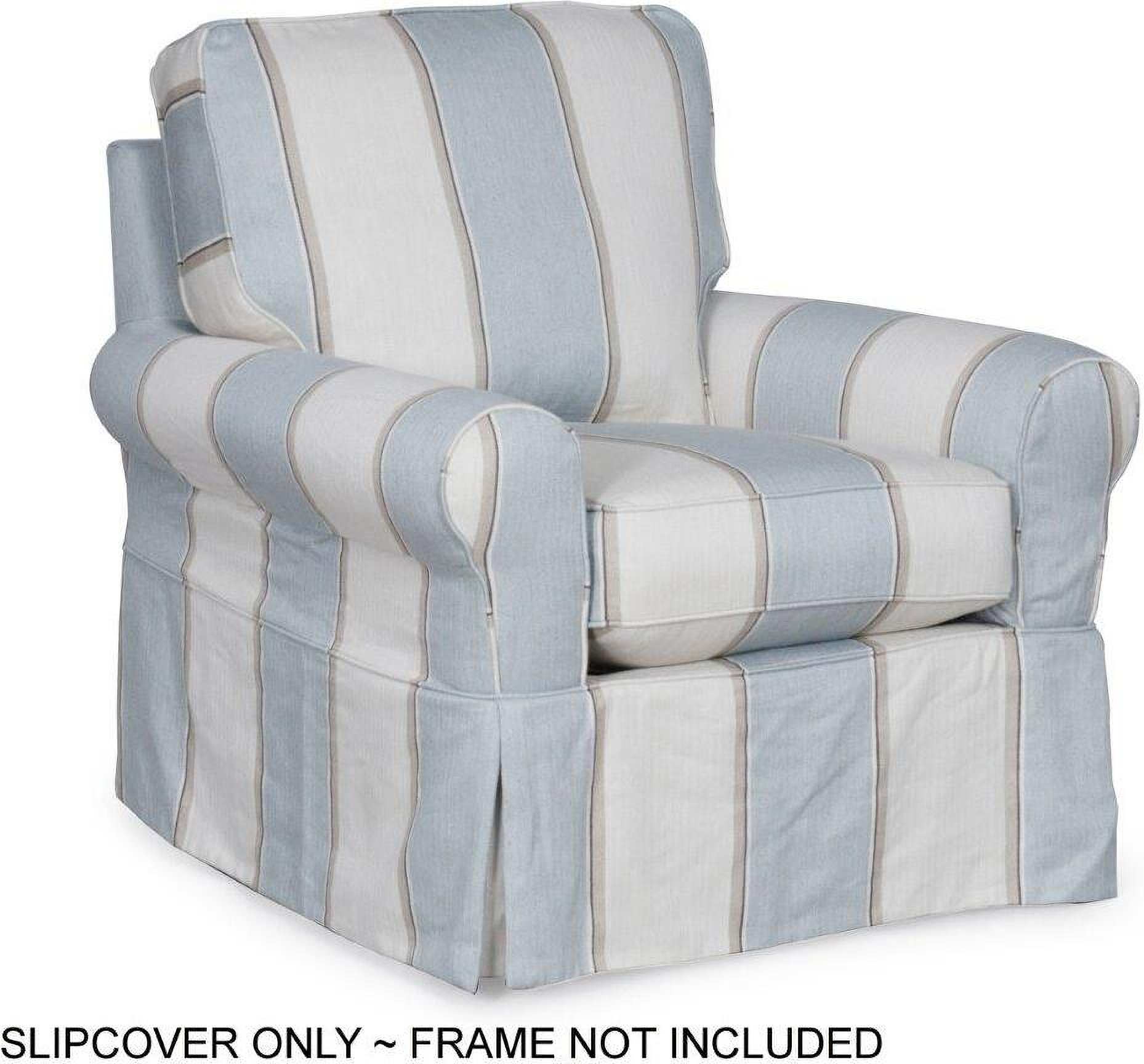 Box Cushion for chair, Blue and White Stripe