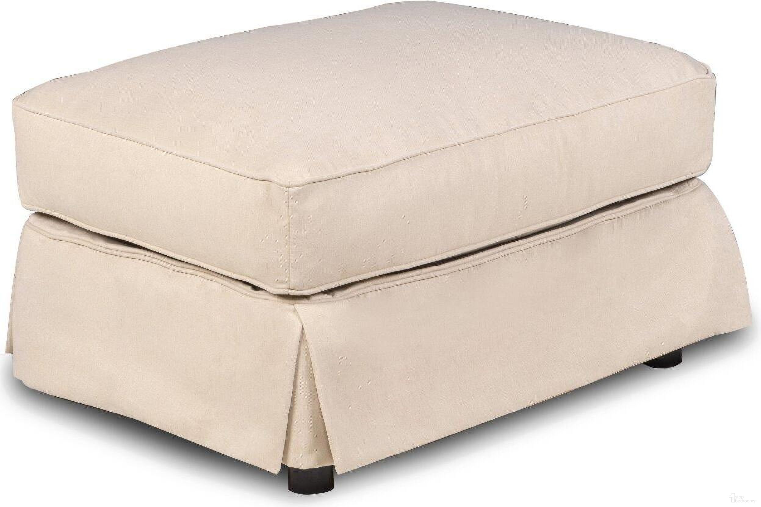 Horizon Tan Slipcovered Ottoman