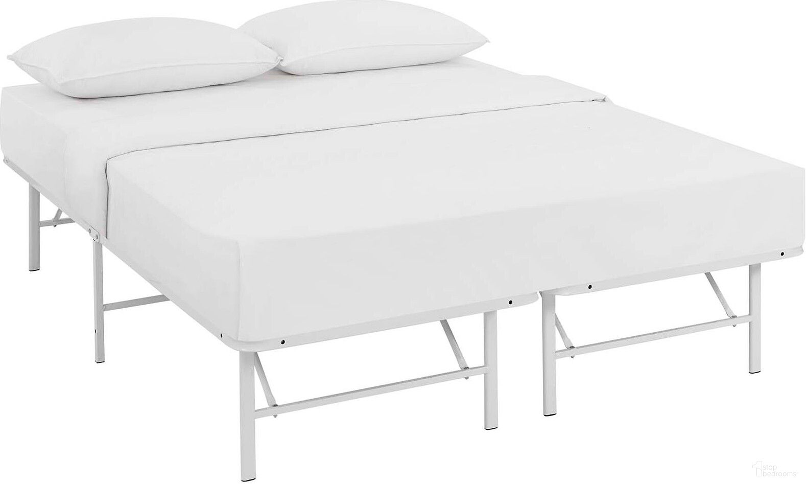 The appearance of Horizon White Full Stainless Steel Bed Frame designed by Modway in the modern / contemporary interior design. This white piece of furniture  was selected by 1StopBedrooms from Horizon Collection to add a touch of cosiness and style into your home. Sku: MOD-5428-WHI. Material: Steel. Bed Size: Full.
