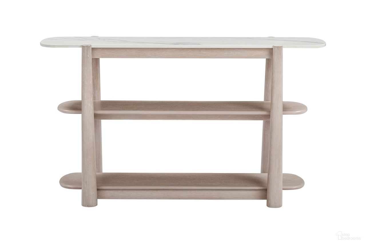 The appearance of Horizons Console Table In White designed by Bassett Mirror Company in the modern / contemporary interior design. This white piece of furniture  was selected by 1StopBedrooms from Horizons Collection to add a touch of cosiness and style into your home. Sku: 2533-LR-400. Material: Wood.