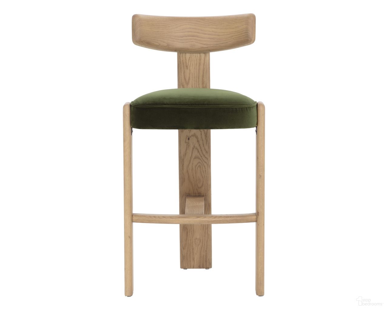 Horton Barstool In Rustic Oak and Forest Green