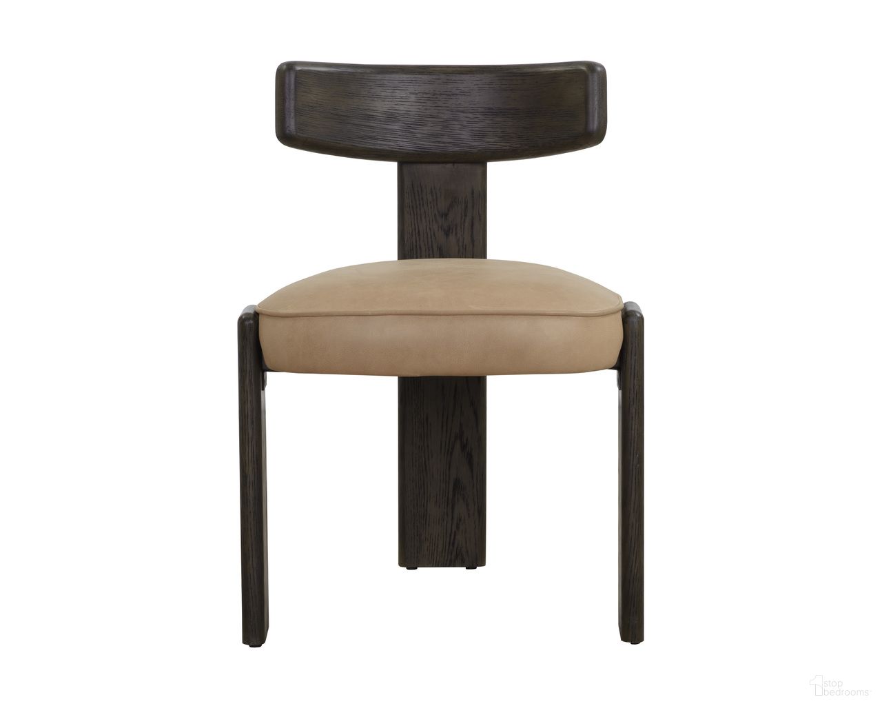Horton Dining Chair Set of 2 In Dark Brown and Sahara Sand