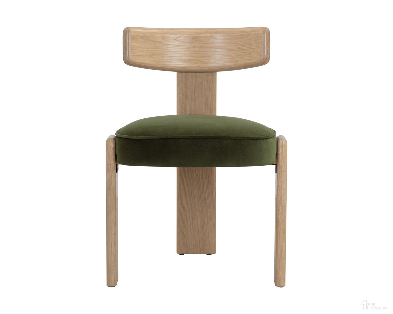 Horton Dining Chair Set of 2 In Rustic Oak and Forest Green