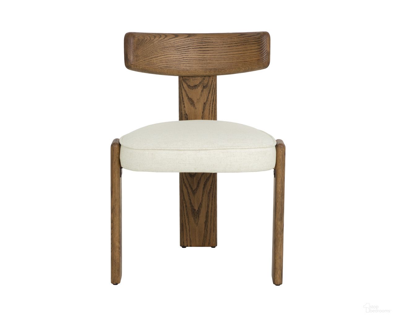 Horton Dining Chair Set of 2 In Warm Brown and Geralt Linen