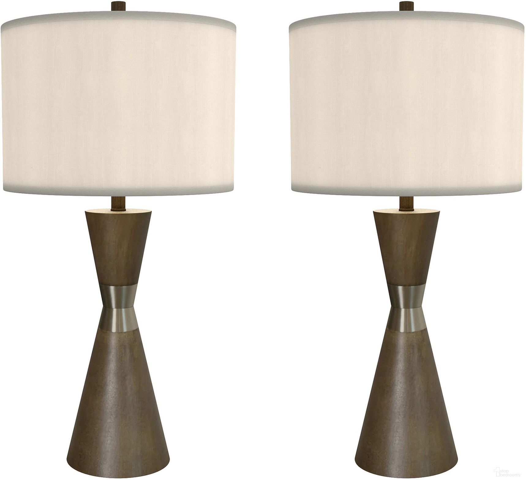 Hourglass 30.5 Inch Resin and Metal Table Lamps Set of 2 In Brown