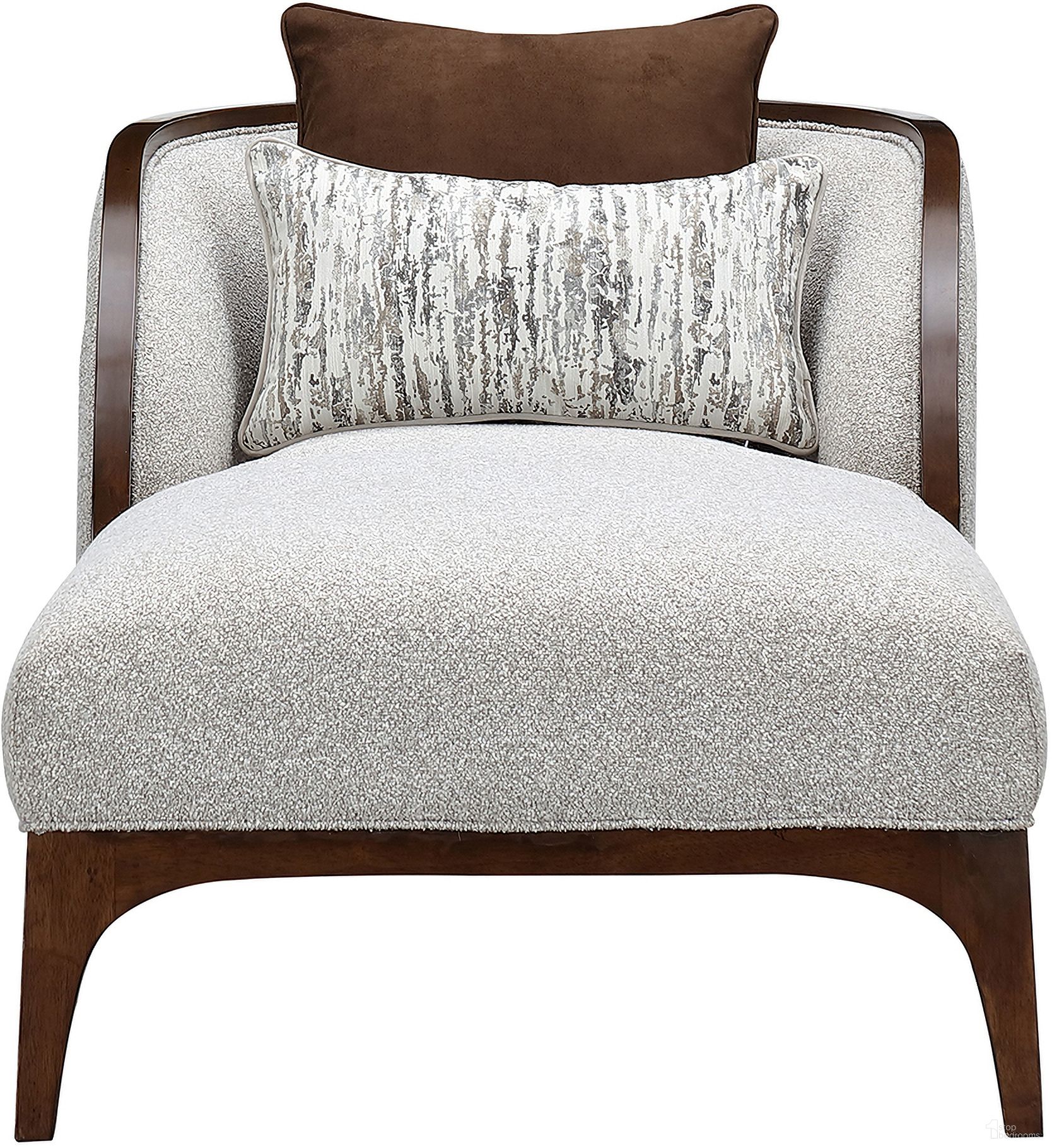 The appearance of Houston Chaise In Walnut designed by Michael Amini in the transitional interior design. This walnut piece of furniture  was selected by 1StopBedrooms from Houston Collection to add a touch of cosiness and style into your home. Sku: 9095842-PBL-416. Material: Birch.