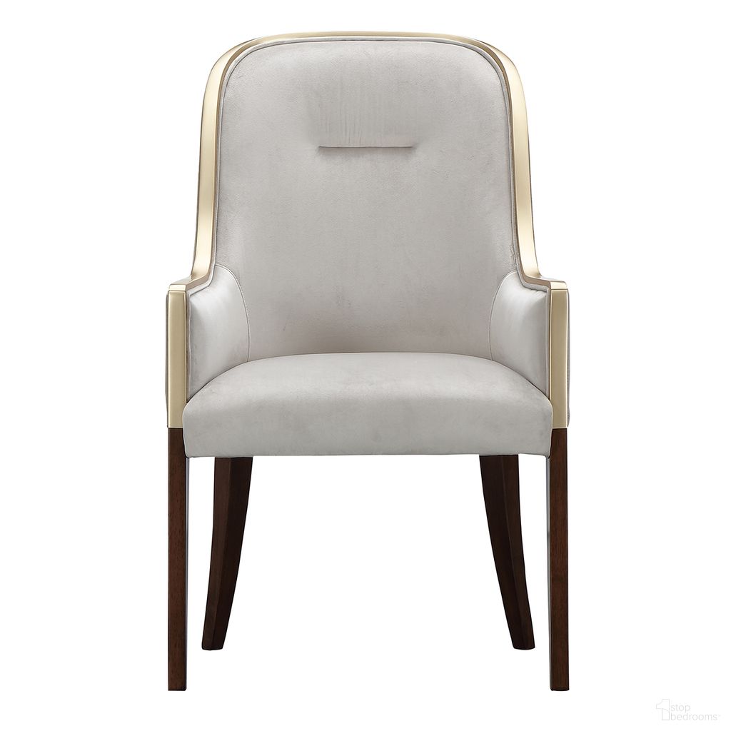 The appearance of Houston Dining Arm Chair In Walnut designed by Michael Amini in the transitional interior design. This walnut piece of furniture was selected by 1StopBedrooms from Houston Collection to add a touch of cosiness and style into your home. Sku: 9095004A-416. Material: Polyester. Chair Type: Arm Chair.