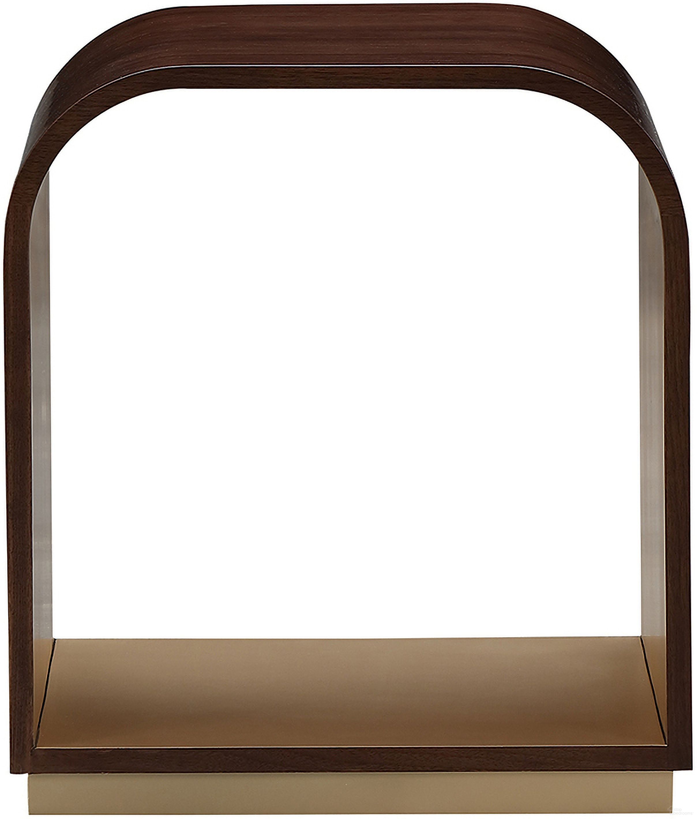 The appearance of Houston End Table In Walnut designed by Michael Amini in the transitional interior design. This walnut piece of furniture was selected by 1StopBedrooms from Houston Collection to add a touch of cosiness and style into your home. Sku: 9095202-416. Material: Birch.