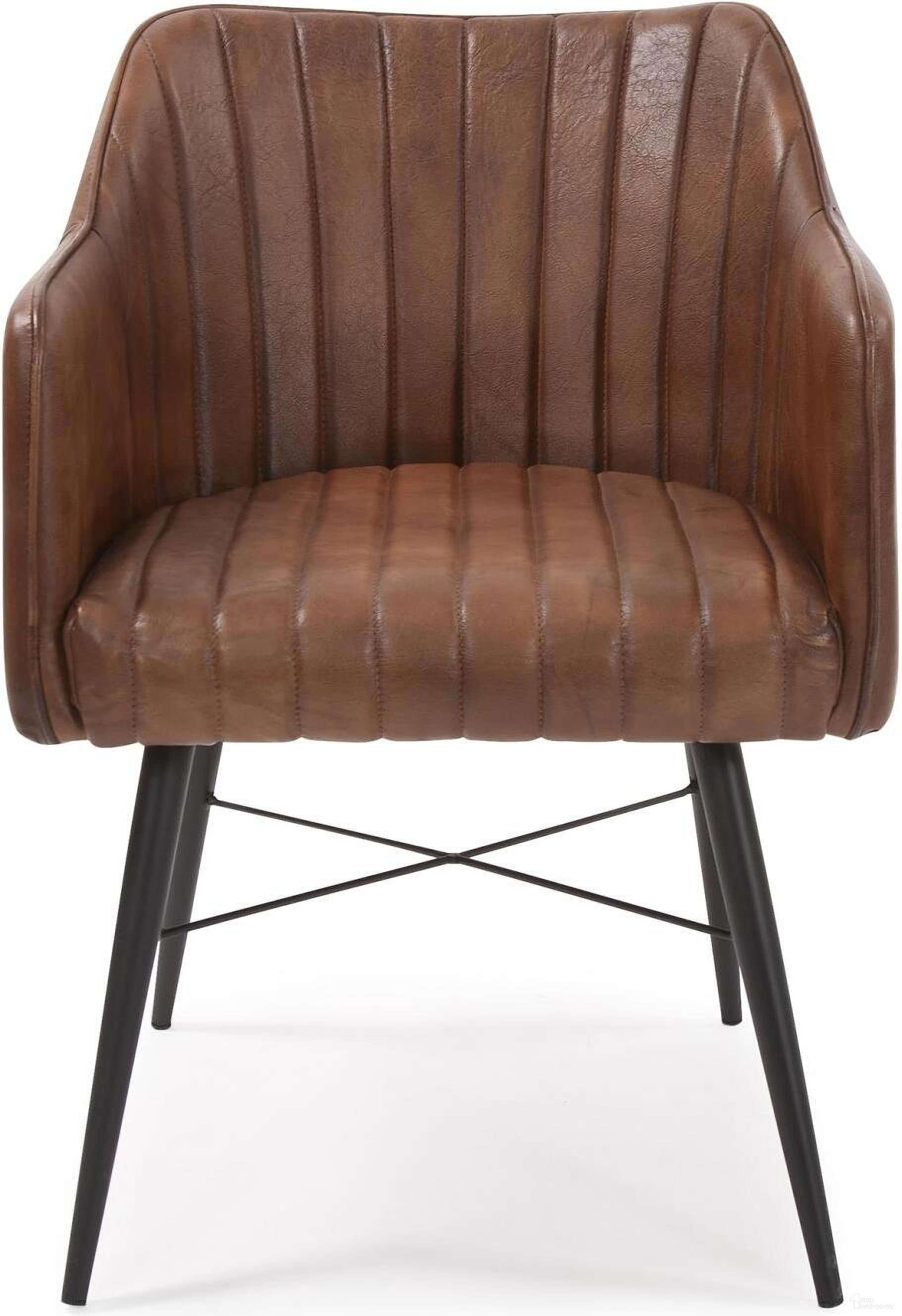 The appearance of Houston Leather Chair In Brown and Black designed by Howard Elliott in the modern / contemporary interior design. This brown/black piece of furniture  was selected by 1StopBedrooms from  to add a touch of cosiness and style into your home. Sku: 59015. Material: Steel.