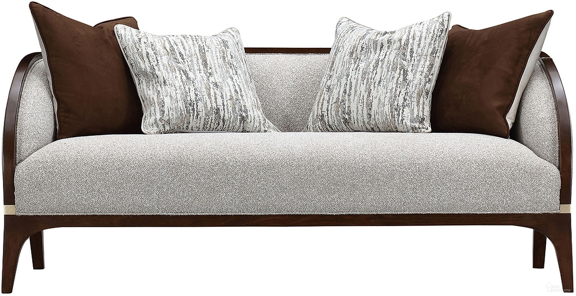 The appearance of Houston Loveseat In Walnut designed by Michael Amini in the transitional interior design. This walnut piece of furniture  was selected by 1StopBedrooms from Houston Collection to add a touch of cosiness and style into your home. Sku: 9095825-PBL-416. Material: Birch.