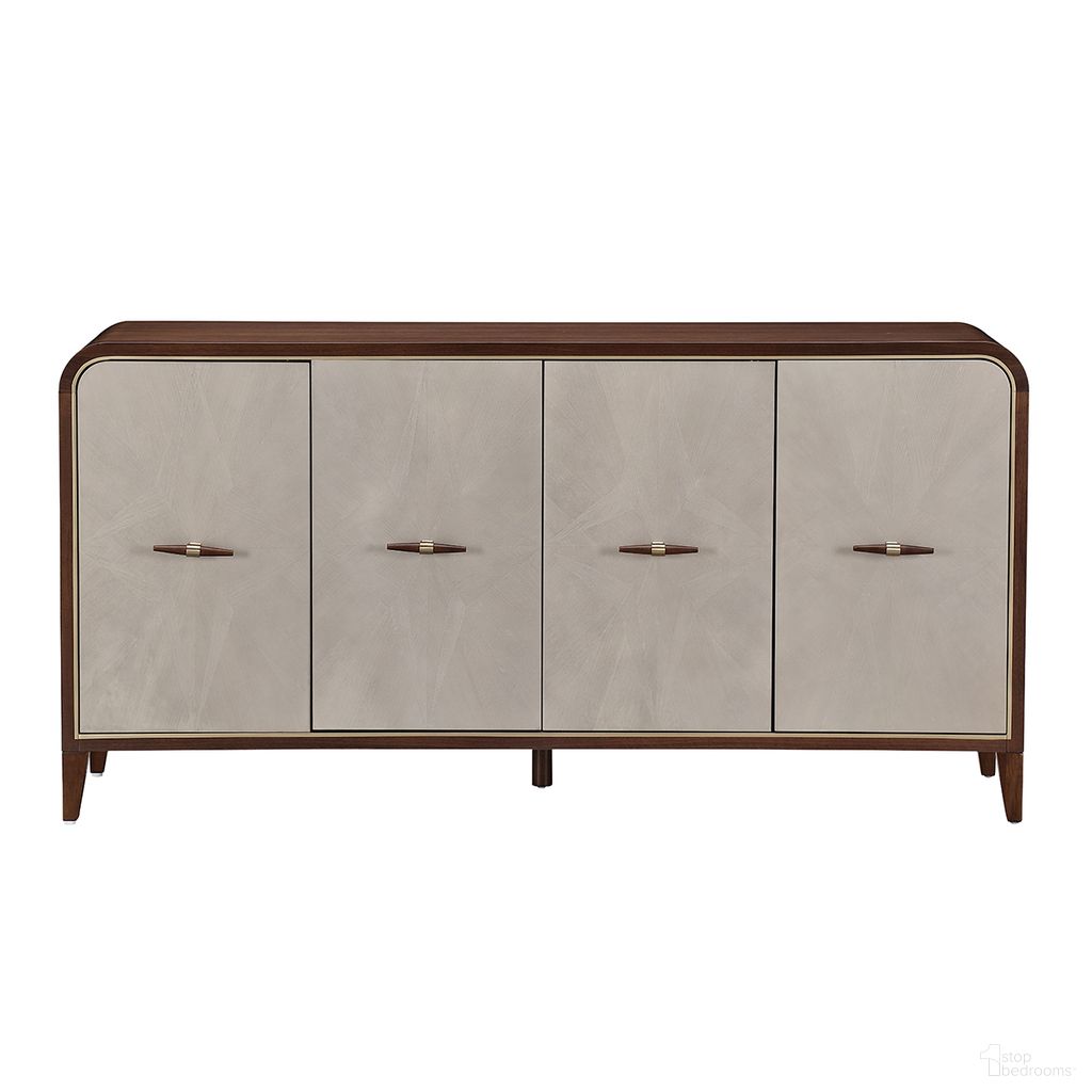 The appearance of Houston Sideboard In Walnut designed by Michael Amini in the transitional interior design. This walnut piece of furniture was selected by 1StopBedrooms from Houston Collection to add a touch of cosiness and style into your home. Sku: 9095007SA-416. Material: Birch.