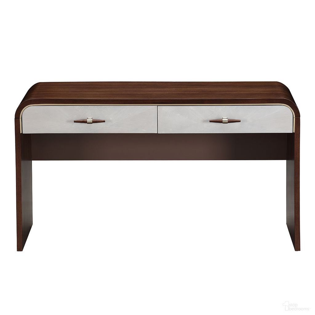 The appearance of Houston Vanity Table In Walnut designed by Michael Amini in the transitional interior design. This walnut piece of furniture  was selected by 1StopBedrooms from Houston Collection to add a touch of cosiness and style into your home. Sku: 9095058-416. Material: Birch.