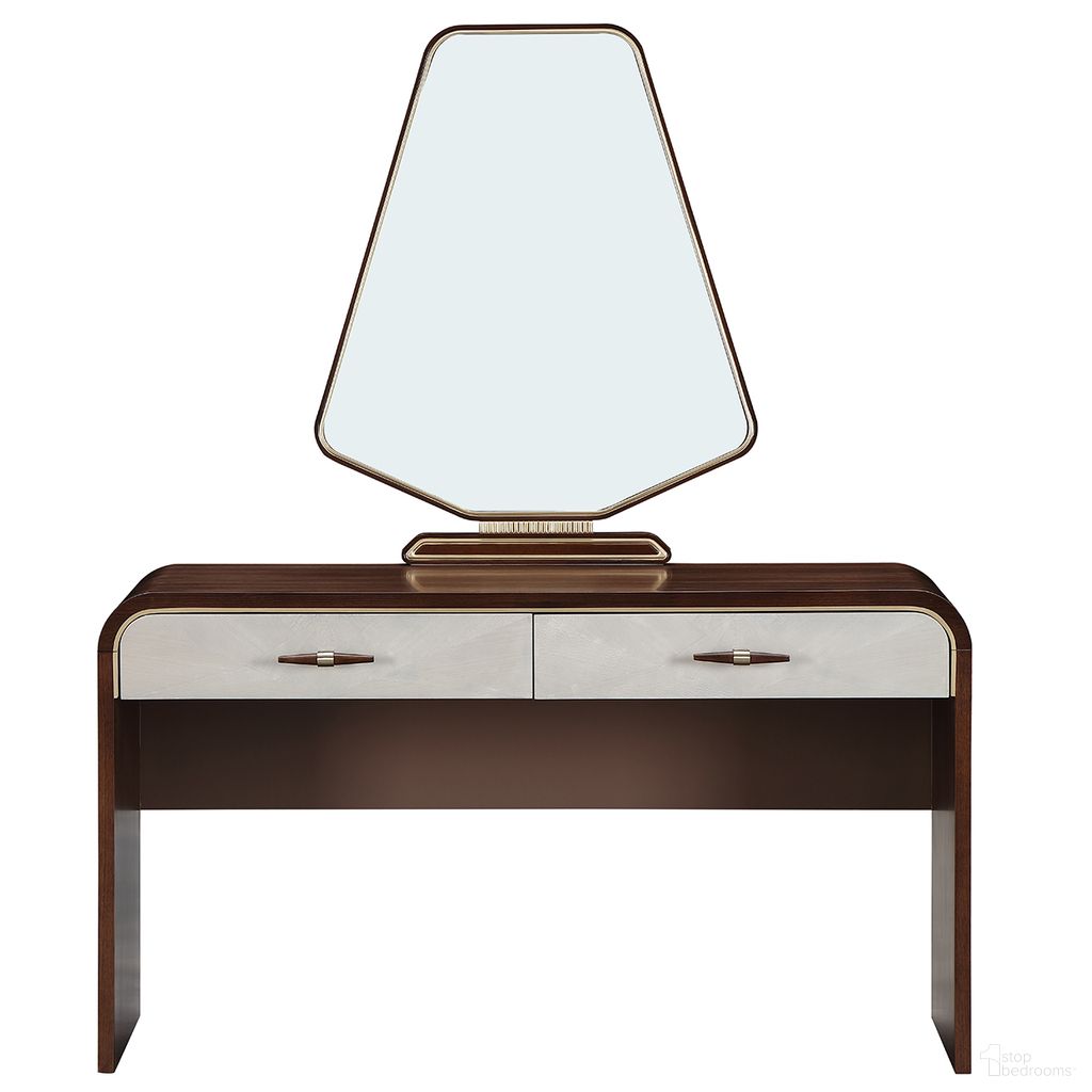 Houston Vanity Table with Mirror In Walnut