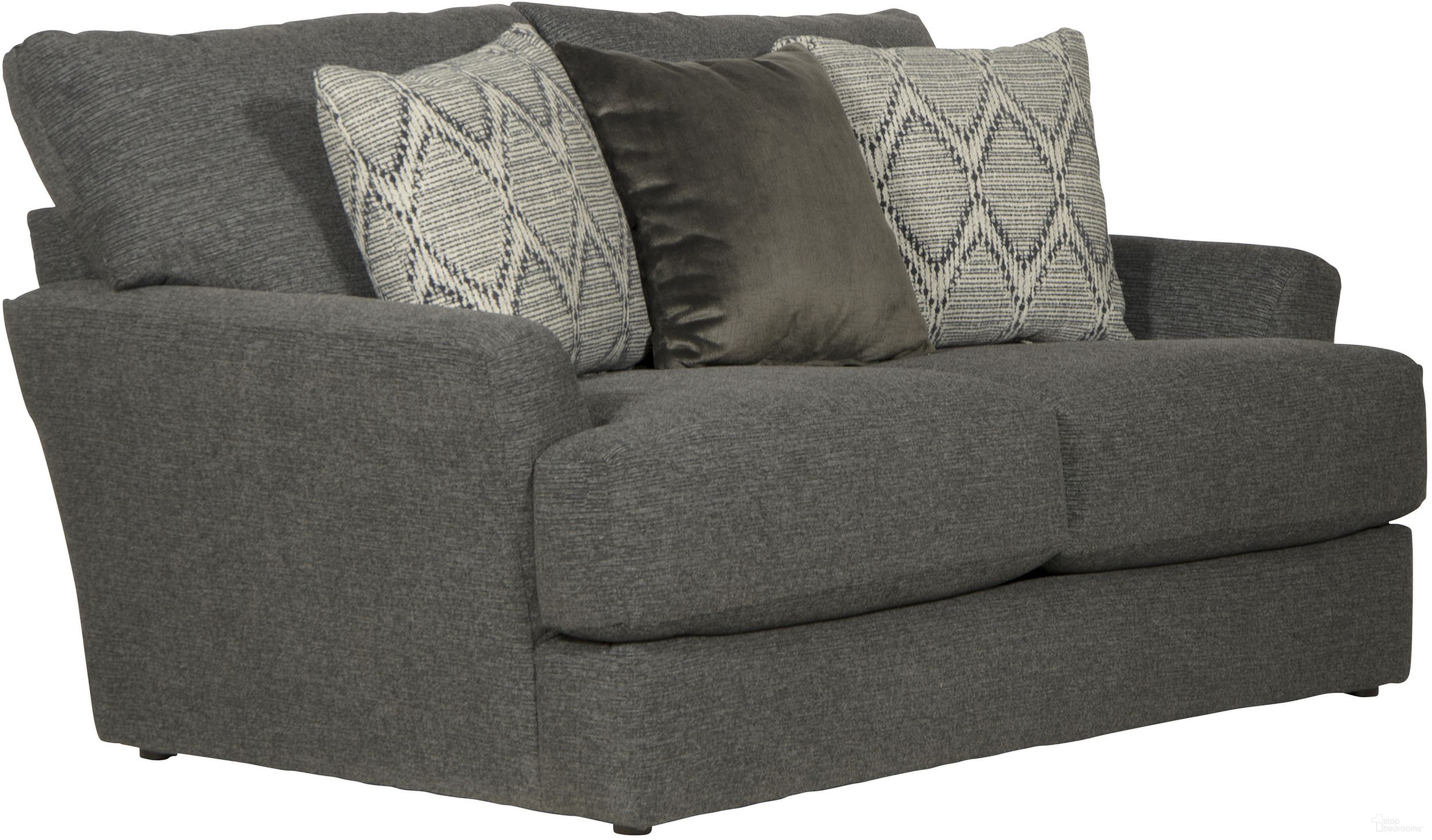 The appearance of Howell Loveseat In Graphite designed by Jackson in the traditional interior design. This graphite piece of furniture was selected by 1StopBedrooms from Howell Collection to add a touch of cosiness and style into your home. Sku: 348202161748172648. Material: Fabric.