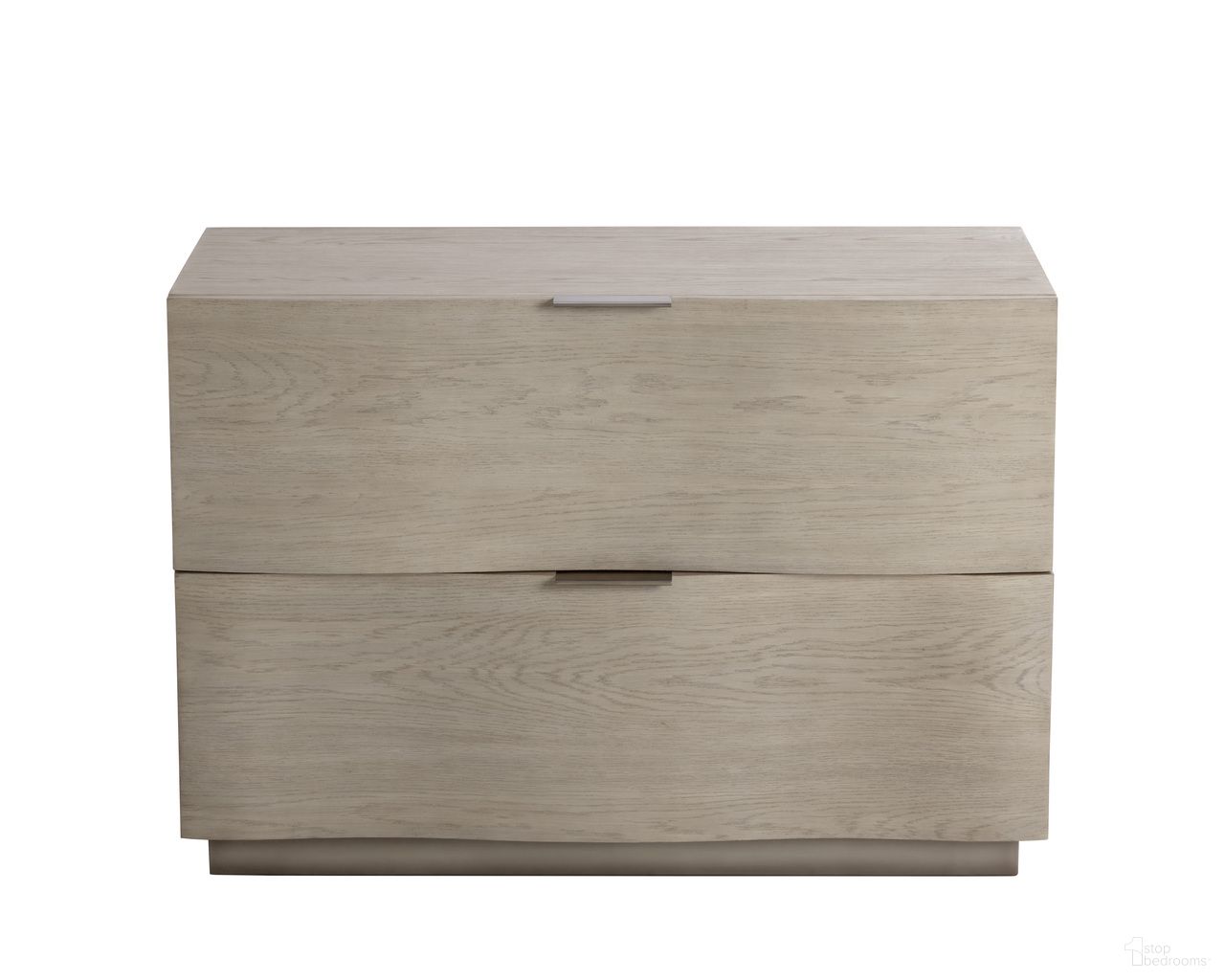 Hoyos Nightstand In Light Wash and Warm Brass