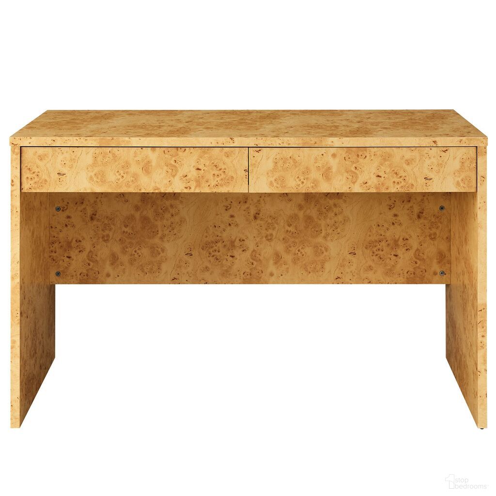 The appearance of Hudson 2-Drawer Burl Wood Desk In Natural designed by Modway in the modern / contemporary interior design. This natural piece of furniture was selected by 1StopBedrooms from Hudson Collection to add a touch of cosiness and style into your home. Sku: EEI-6858-BUR. Material: Laminate.
