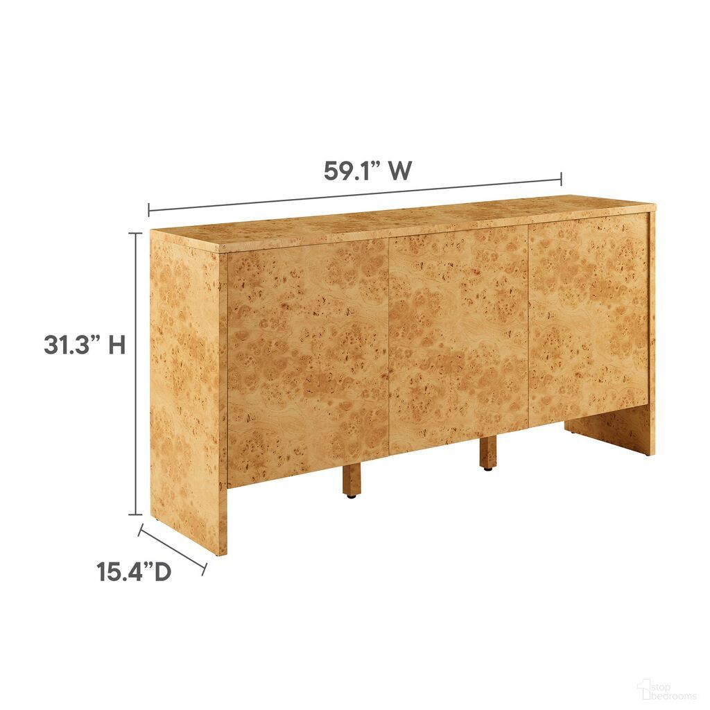 Hudson 60 Inch Burl Wood Sideboard In Natural