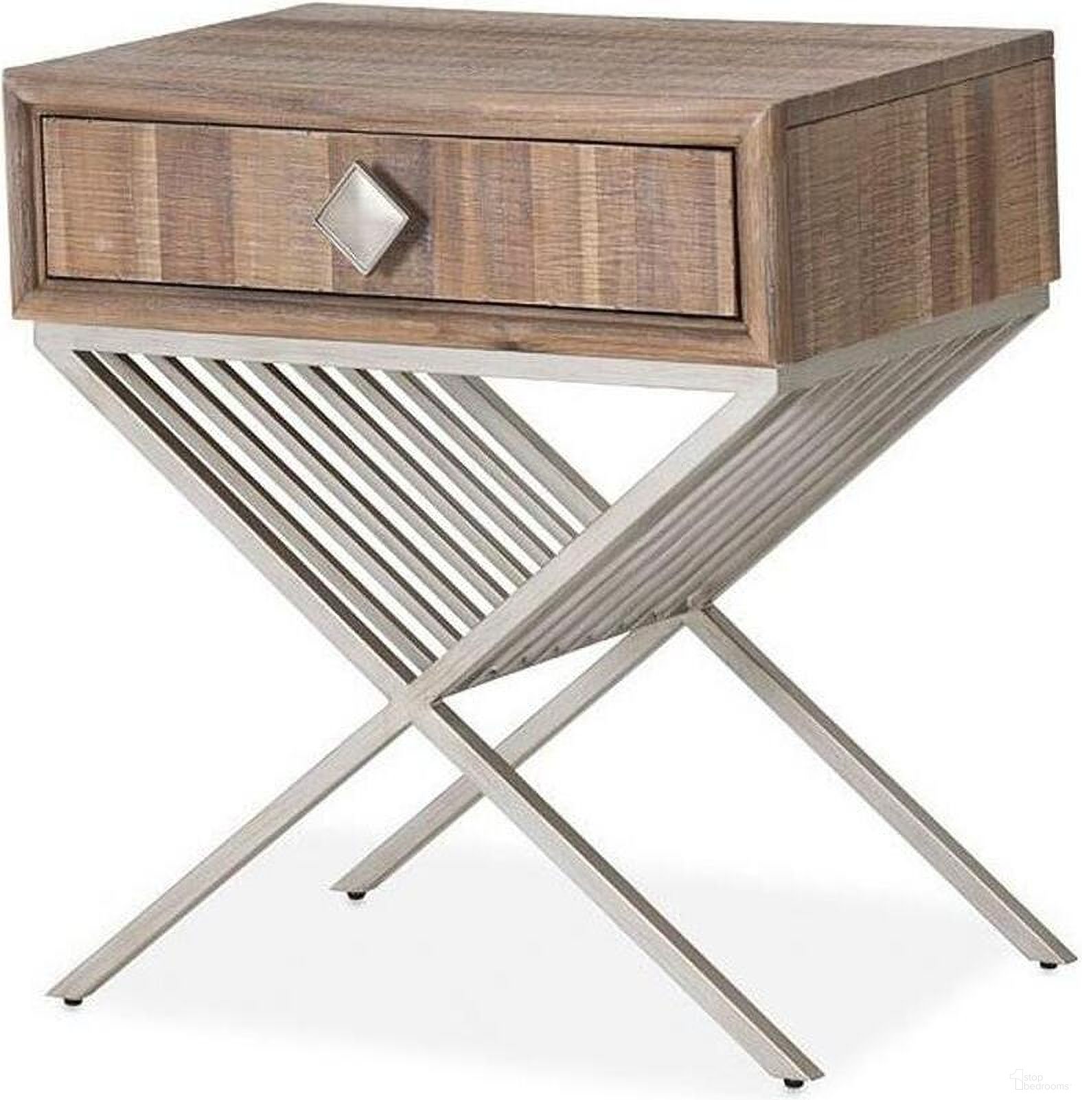 The appearance of Hudson Ferry Driftwood Nightstand designed by Michael Amini in the rustic / southwestern interior design. This driftwood piece of furniture was selected by 1StopBedrooms from Hudson Ferry Collection to add a touch of cosiness and style into your home. Sku: KI-HUDF040-216. Material: Acacia Wood.